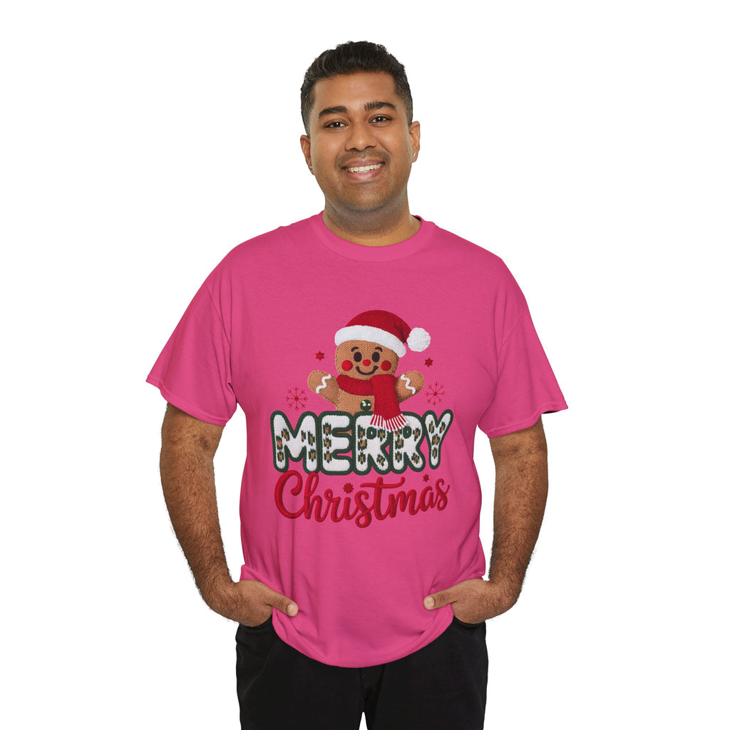 Gingerbread Santa 'Merry Christmas' Unisex Cotton Tee T-Shirt