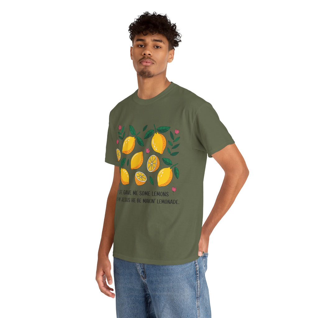 Christian Lemonade Tee — "Life gave me some lemons but my Jesus he be makin’ lemonade"Unisex Cotton Tee