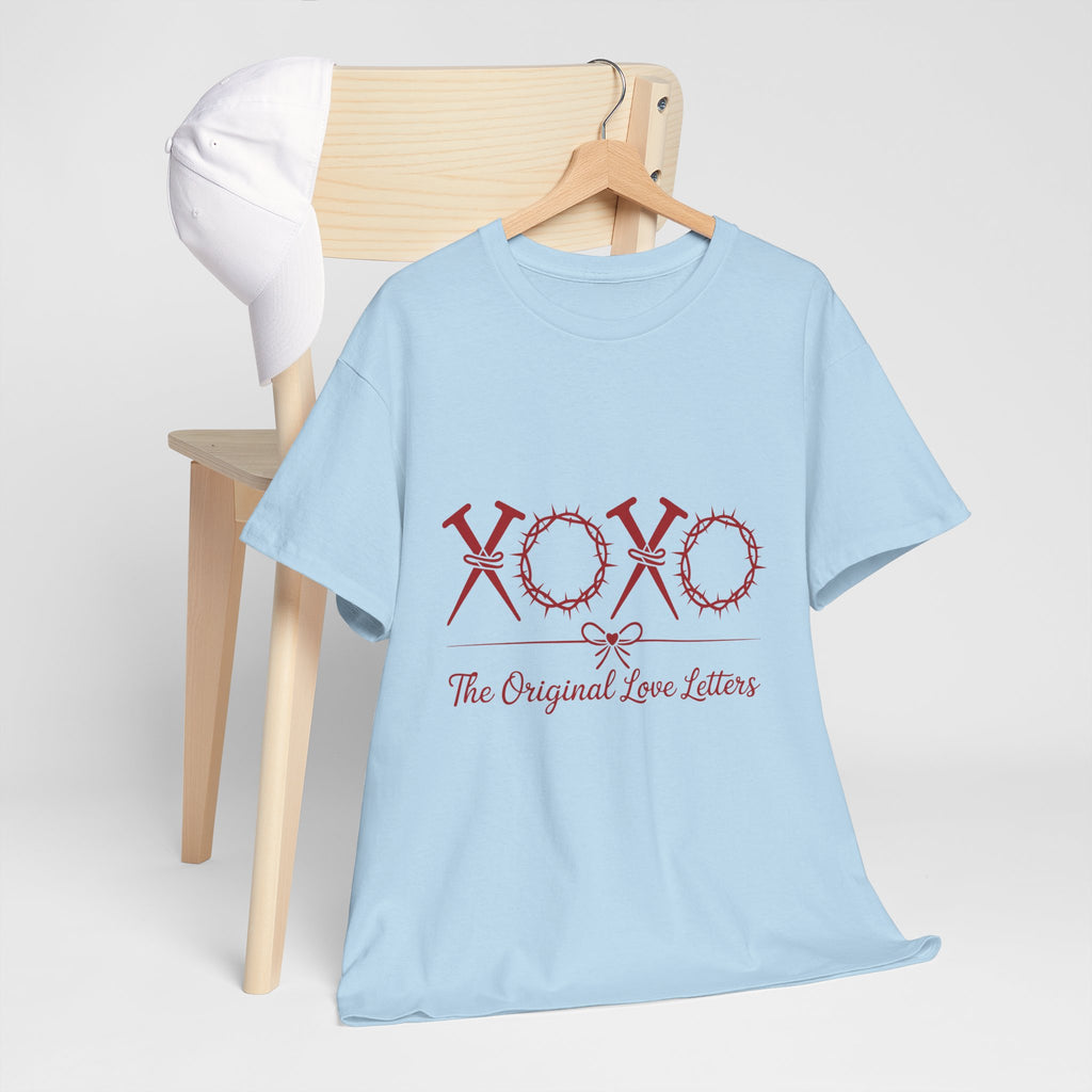 Christian Valentine Tee — “XOXO” Nails & Thorn Crowns, “The Original Love Letters”... Unisex Cotton Tee