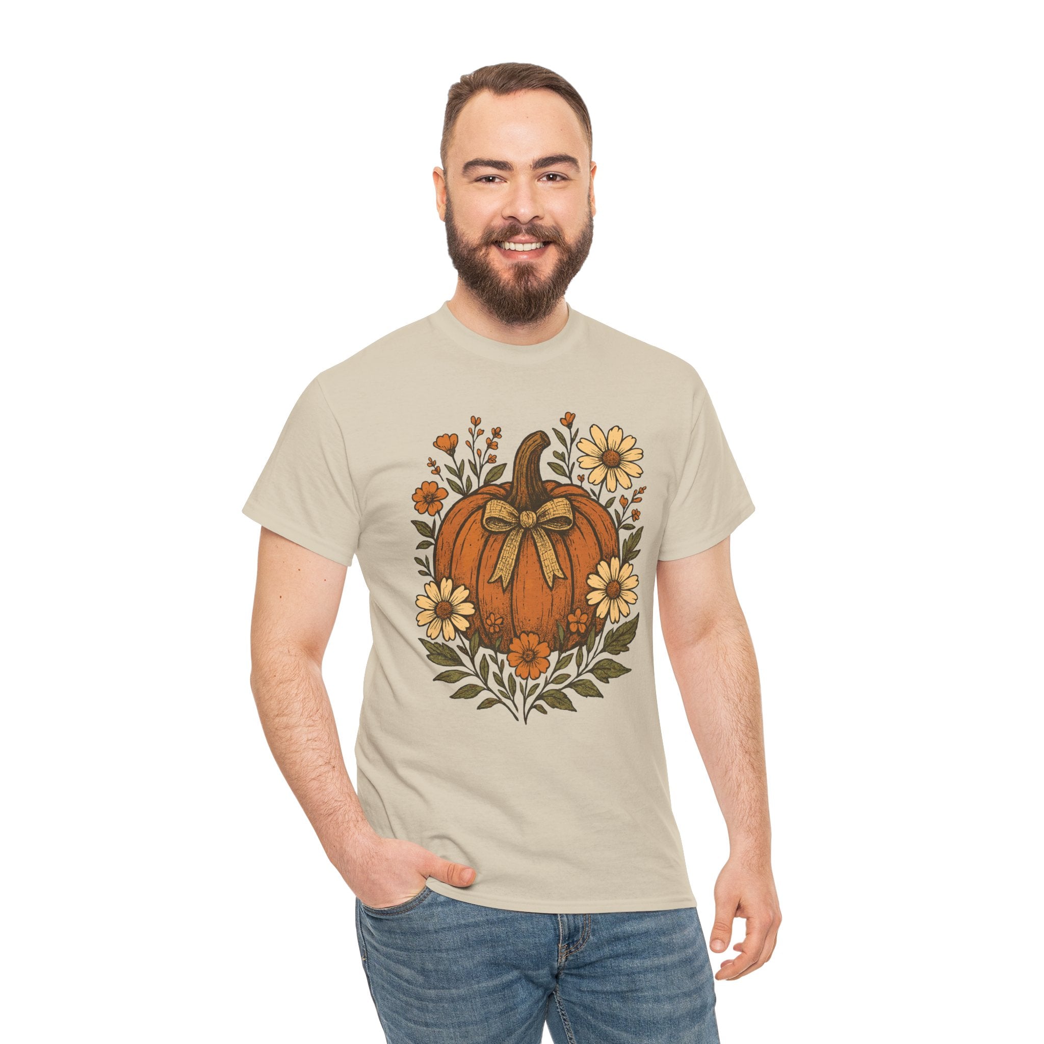 Pumpkin Daisy Unisex Cotton Tee