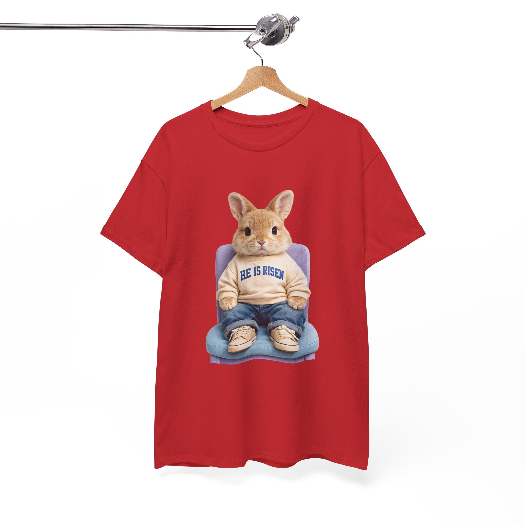 Easter 'He Is Risen' Bunny Unisex Cotton Tee