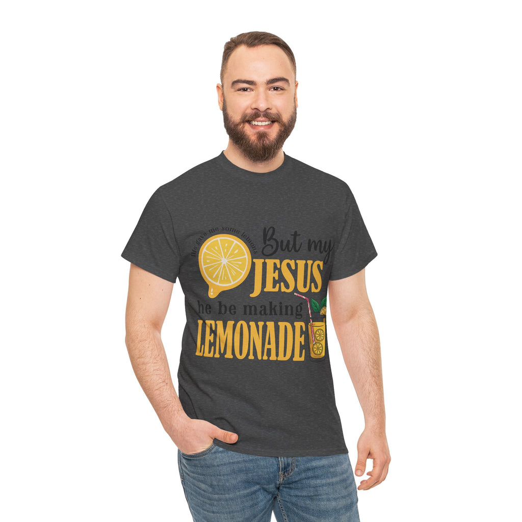 Jesus Lemonade Tee — Lemon Slice & Glass Graphic Christian Unisex Cotton T-Shirt