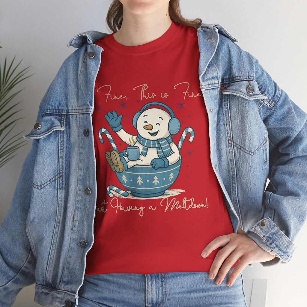 Snowman Hot Cocoa Unisex Cotton Tee