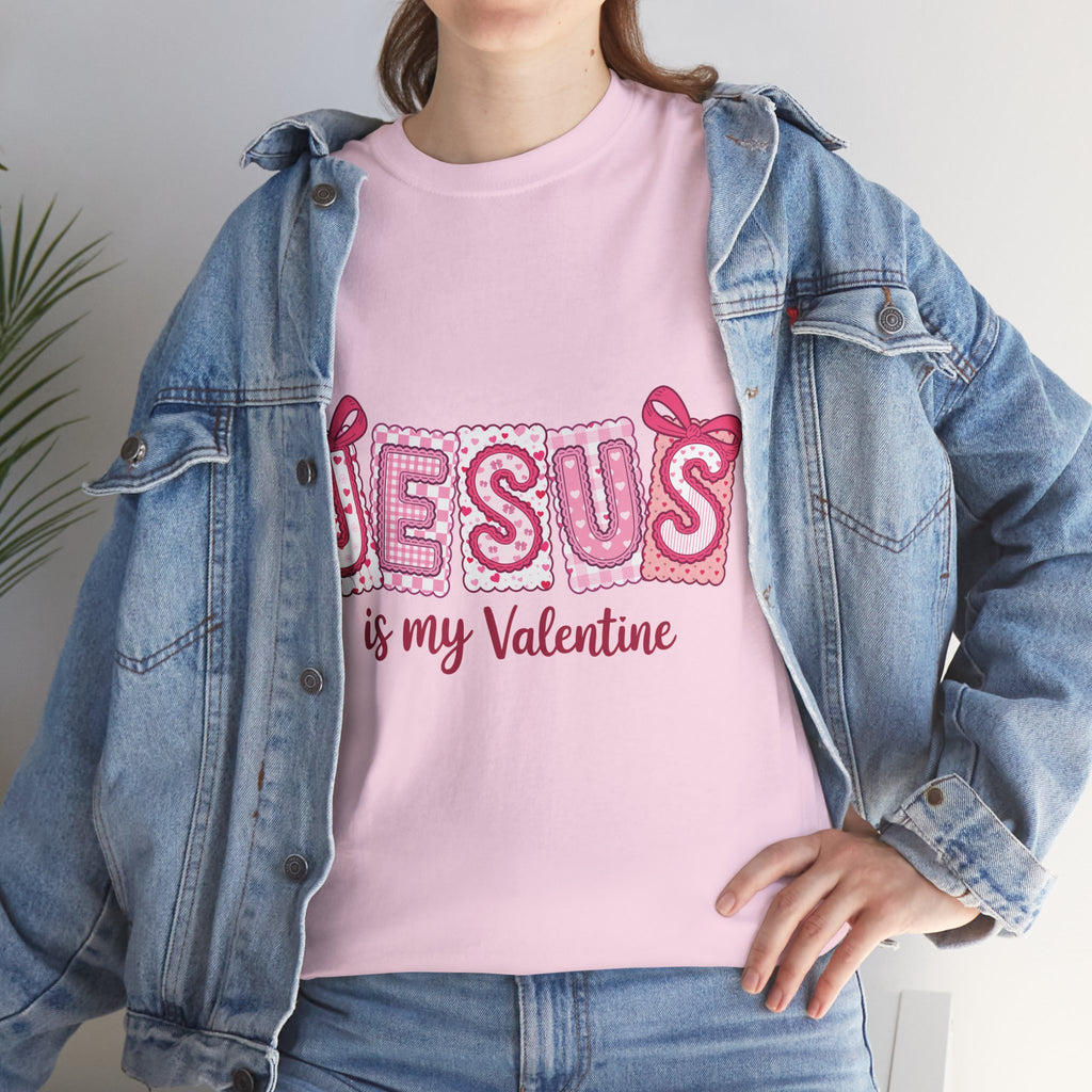 Jesus Is My Valentine T-Shirt — Pink Christian Valentine Unisex Cotton Tee