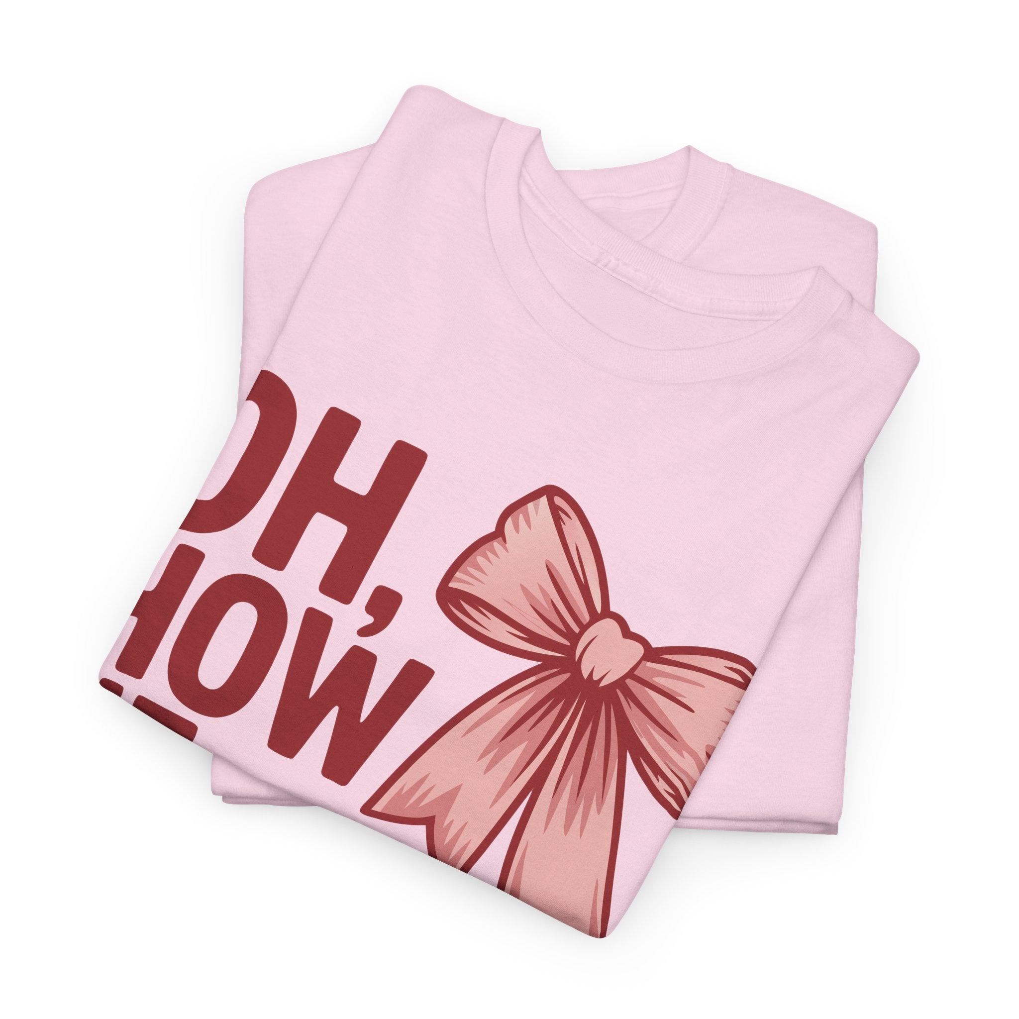 Oh, How He Loves Us Christian Valentine Tee — 1 John 4:10 Red & Pink Unisex Cotton Tee