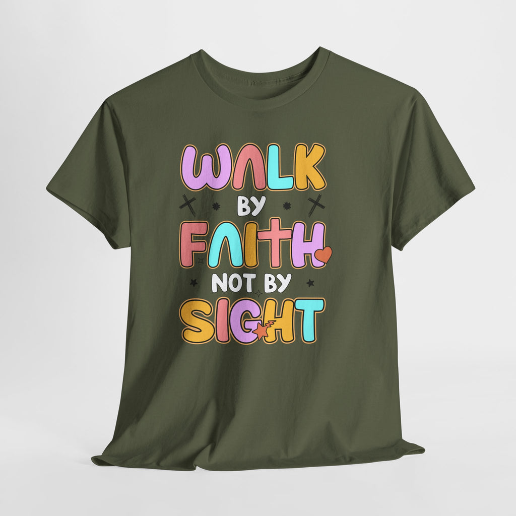 Walk by Faith Not by Sight T-Shirt — Pastel Christian Faith Unisex Cotton Tee