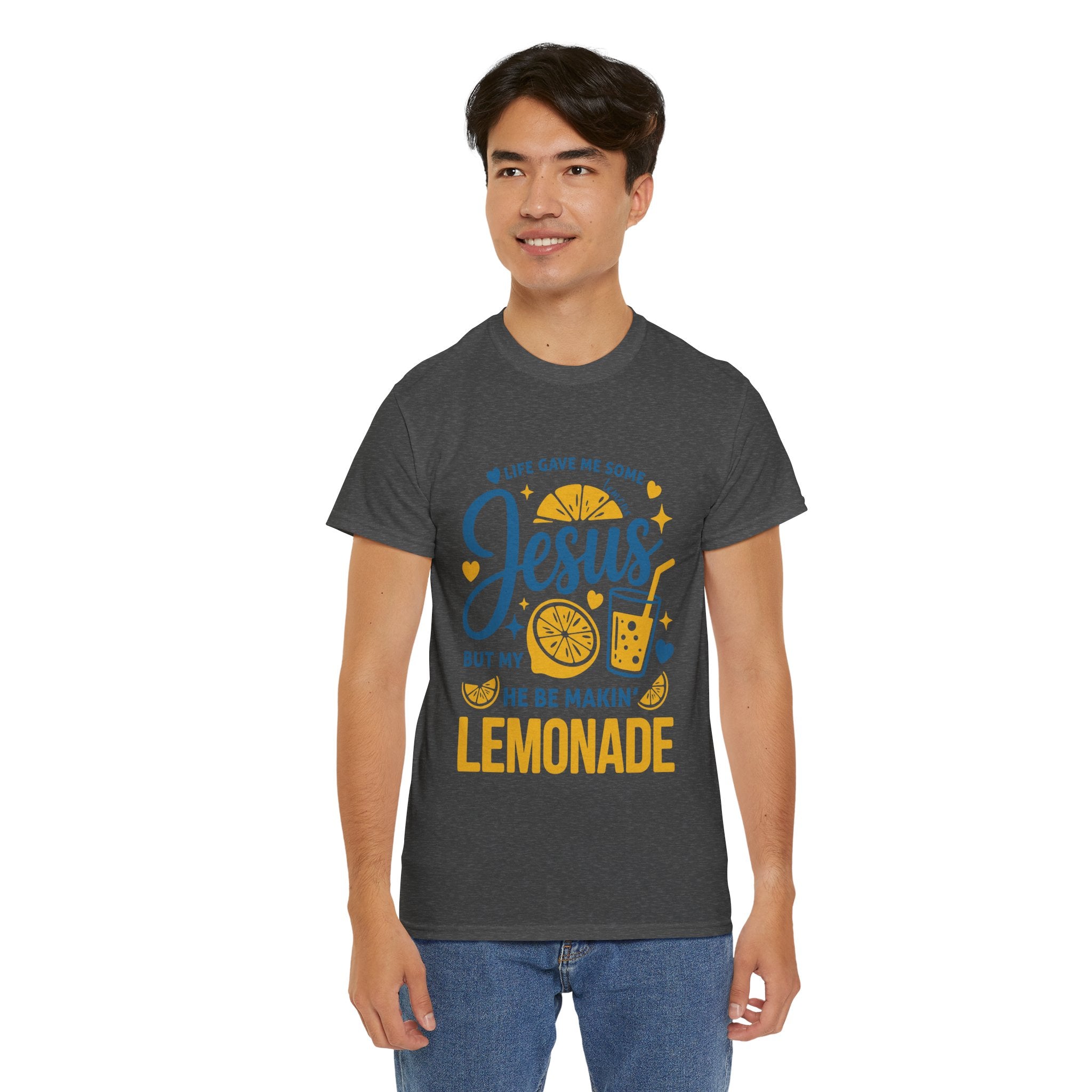 Christian Lemonade T-Shirt — “Life gave me some lemons but my Jesus He be makin’ lemonade”. Unisex Cotton Tee