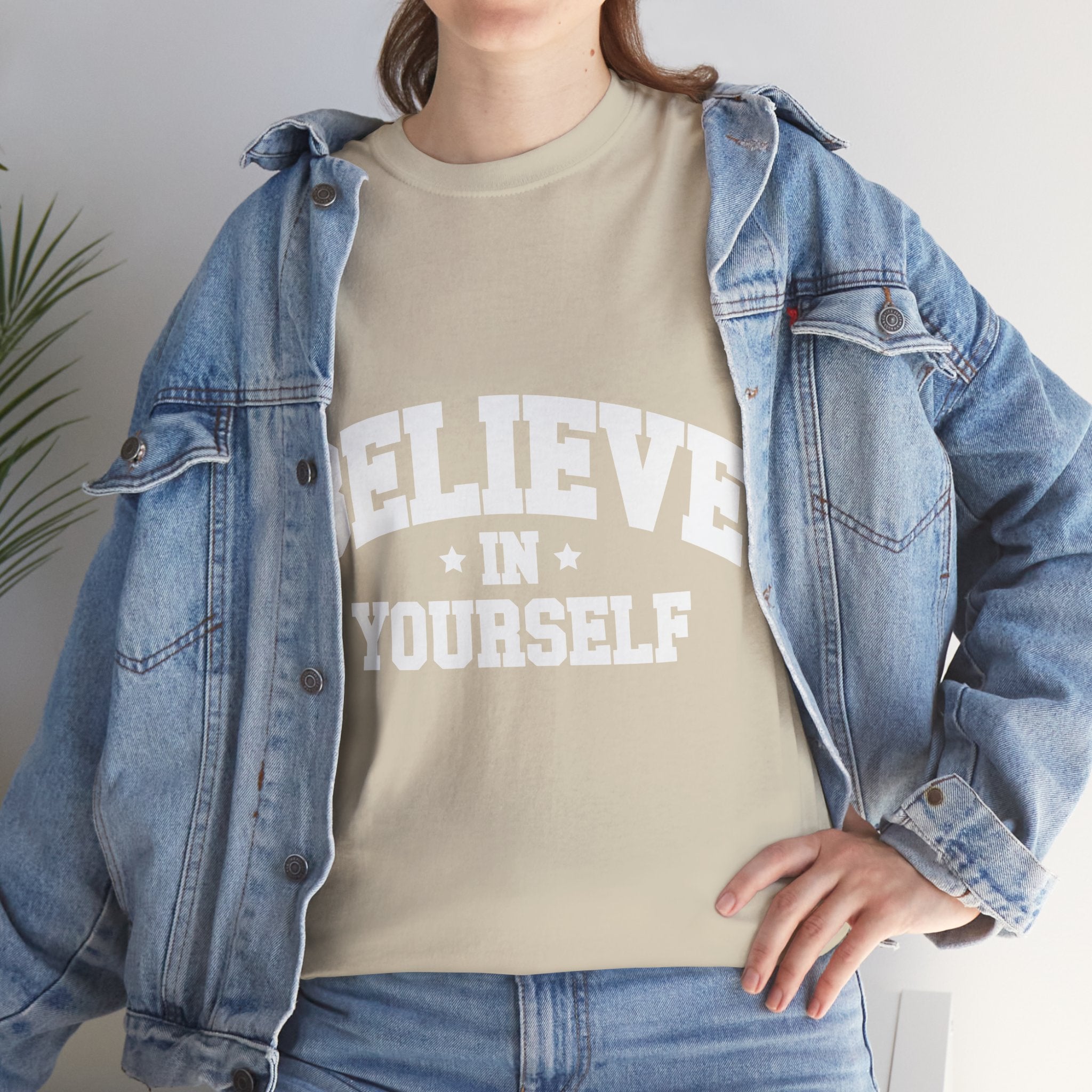 Believe in Yourself Varsity Unisex Cotton Tee
