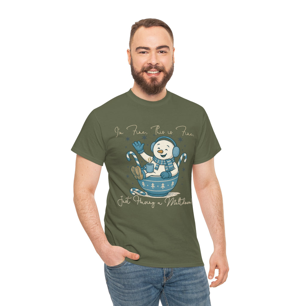 Snowman Hot Cocoa Unisex Cotton Tee