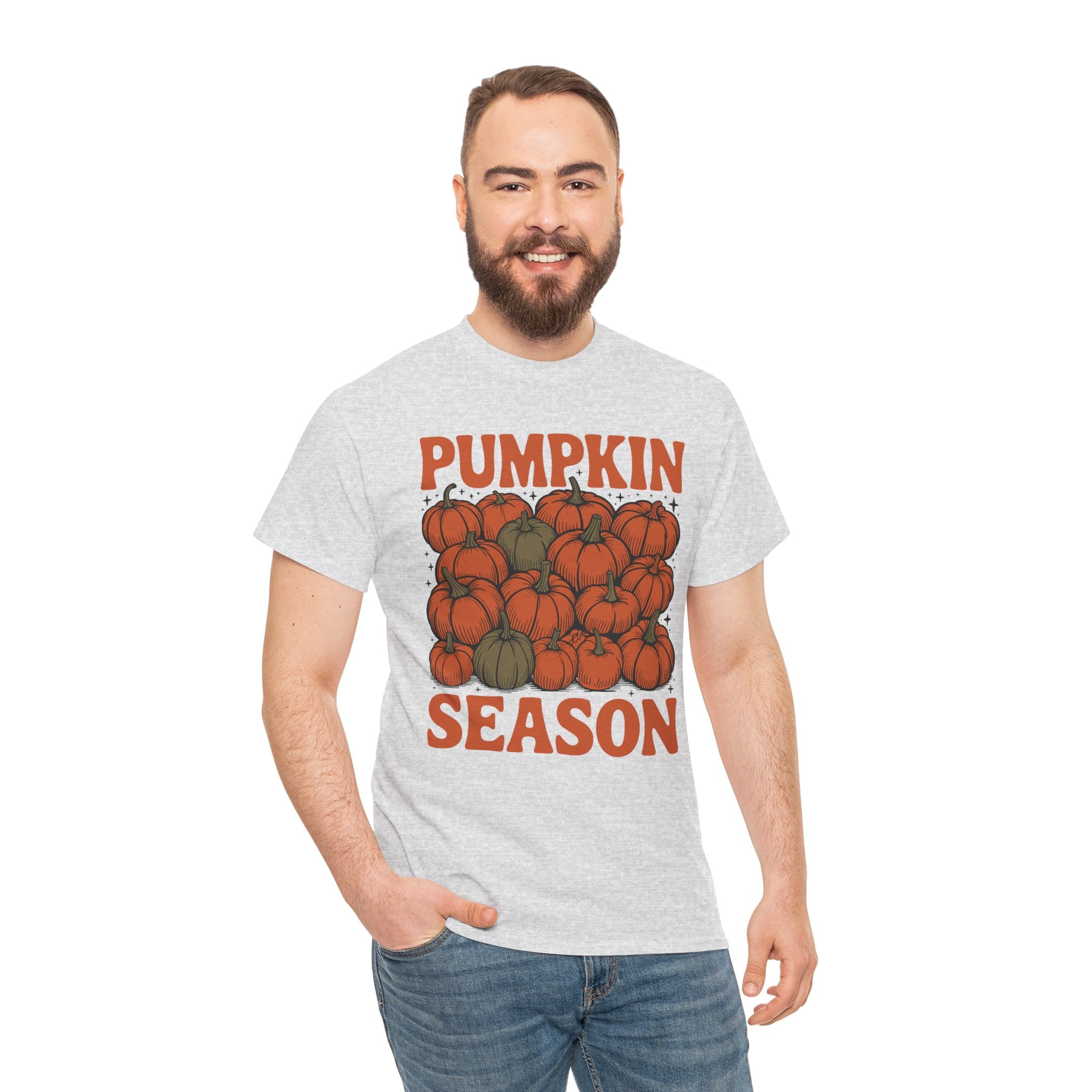 Pumpkin Season Tee — Fall Pumpkin Pile Unisex Cotton Tee