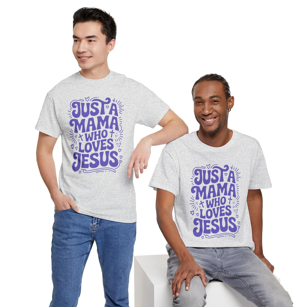 Mama Who Loves Jesus T-Shirt — Bright Green Bubbly Faith Unisex Cotton Tee