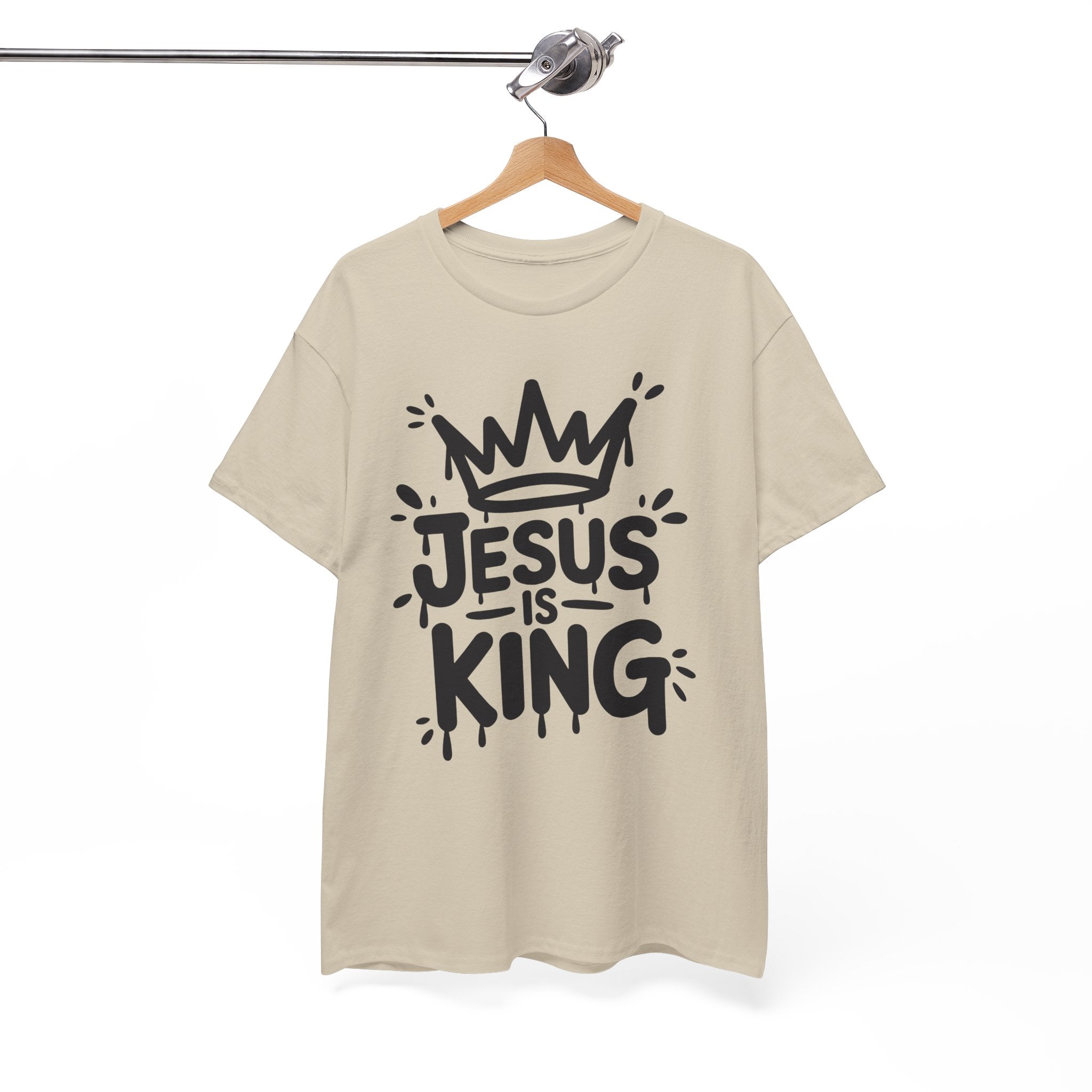 Jesus Is King Crown T-Shirt — Minimalist Christian Unisex Cotton Tee