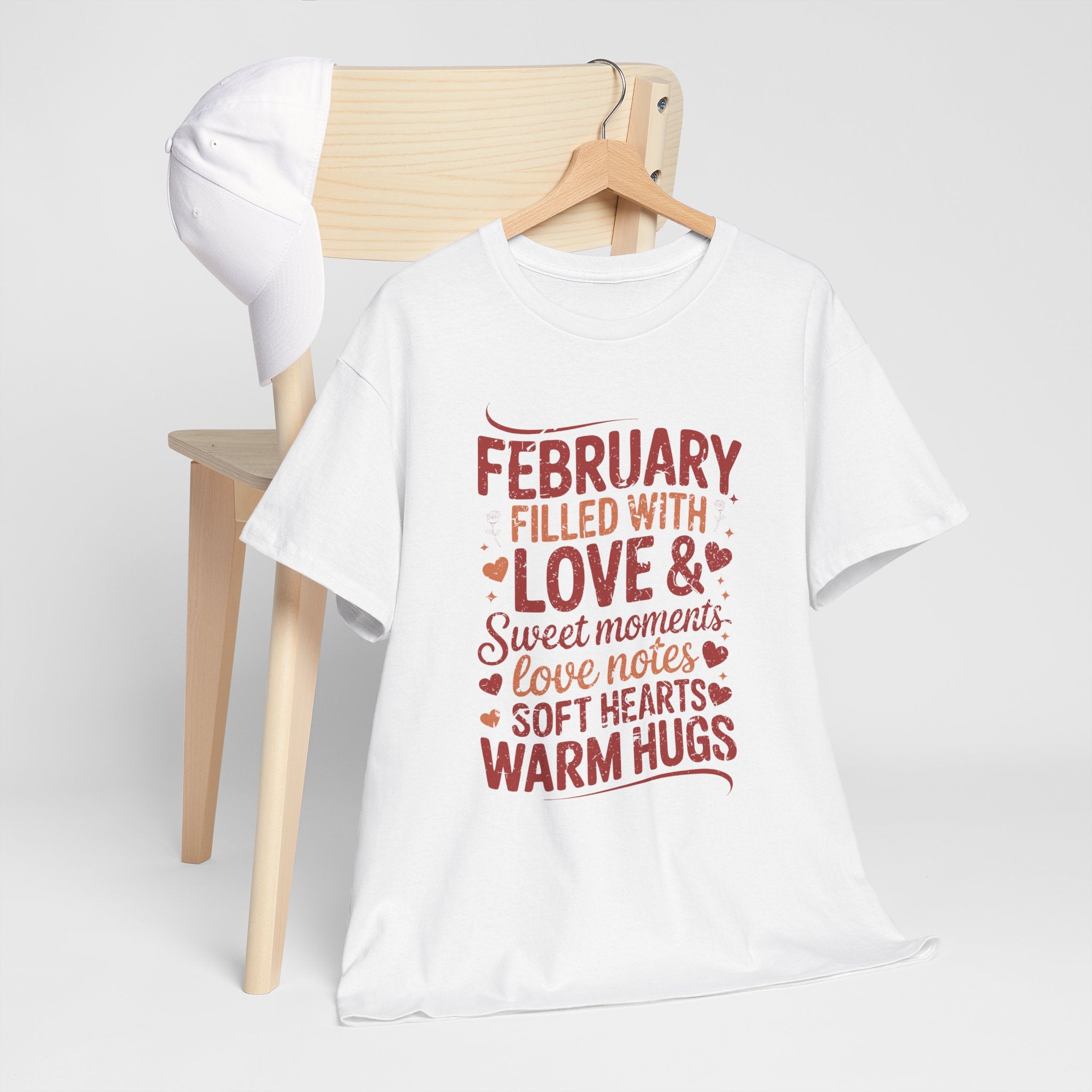 February Filled With Love Tee — Cozy Love Notes Valentine's Unisex Cotton Tshirt