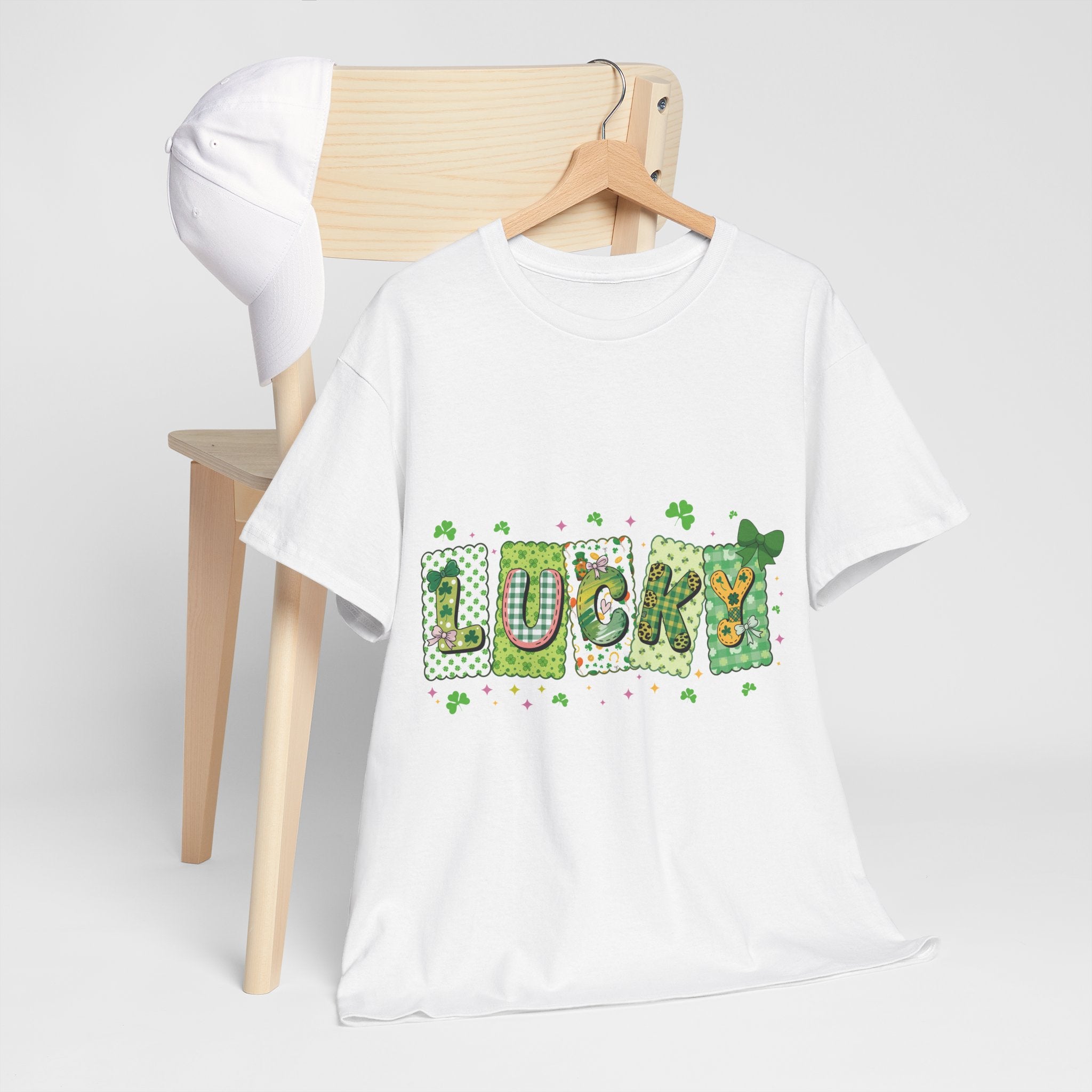 Lucky Patchwork Plaid Clover Tee — St. Patrick’s Day Unisex Cotton T-Shirt