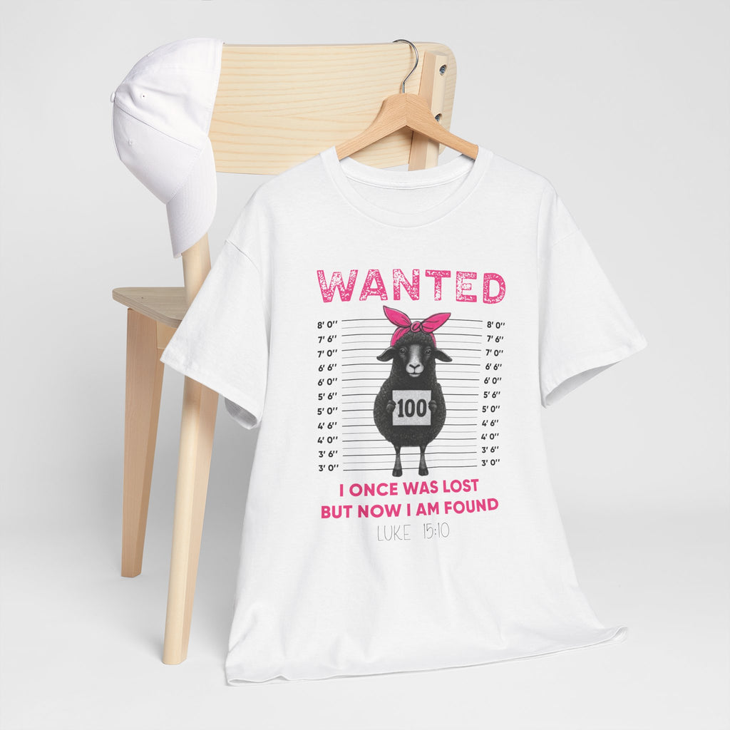 WANTED Black Sheep 'I Once Was Lost But Now I Am Found' Unisex Cotton T-Shirt