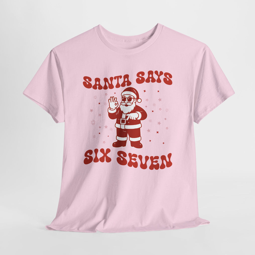 Retro 'Santa Says Six Seven' Christmas Unisex Cotton Tee