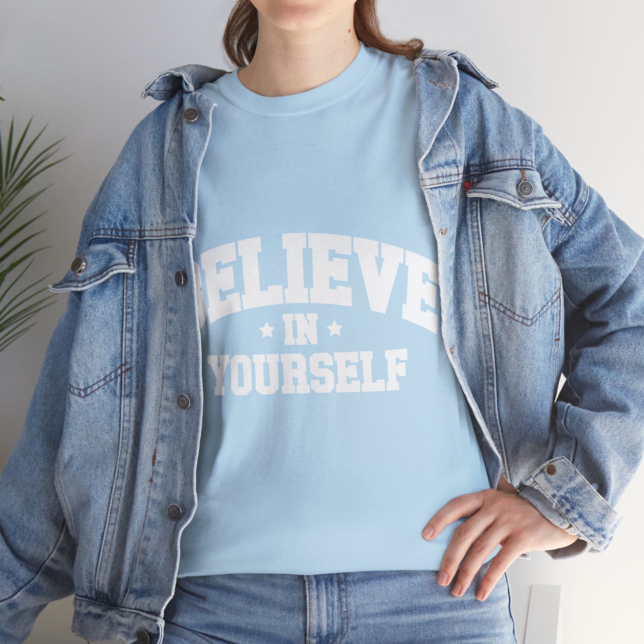 Believe in Yourself Varsity Unisex Cotton Tee
