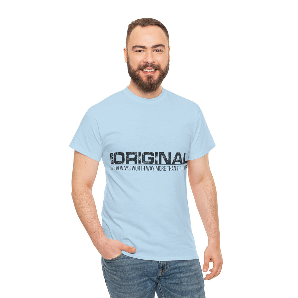 STAY SILENT Minimalist Tee — Vertical Text Black Unisex Cotton Tee