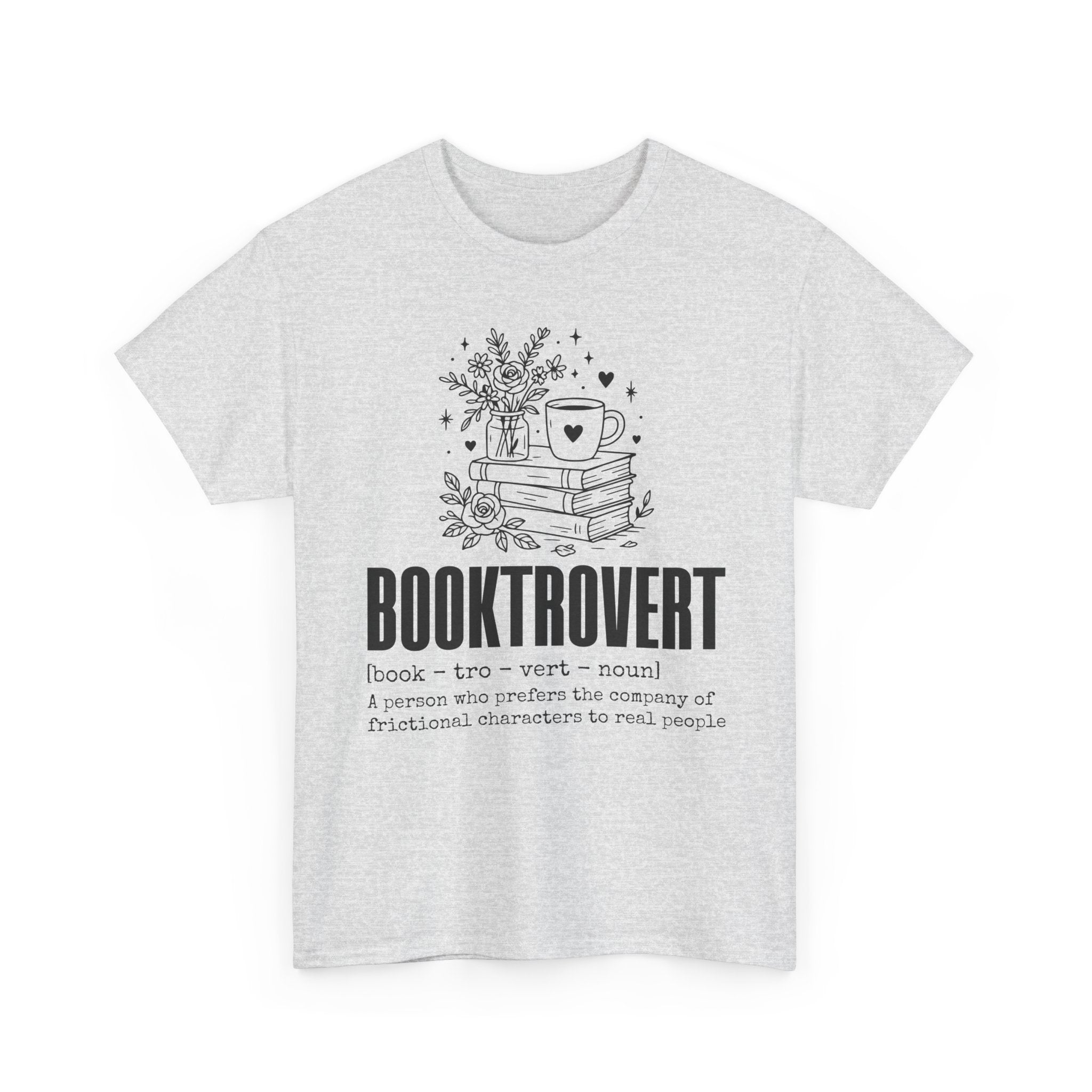 Booktrovert Graphic Tee — "Booktrovert" Definition, Books & Coffee Design Unisex Cotton Tee