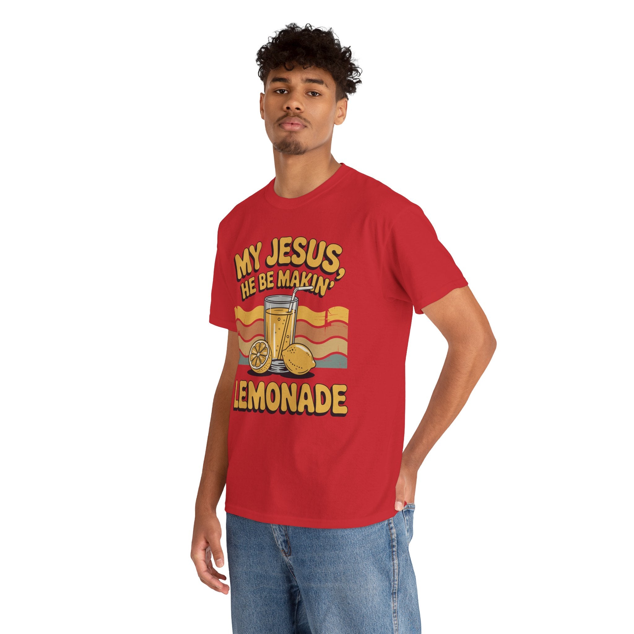 My Jesus, He Be Makin’ Lemonade T-Shirt — Retro Lemonade Christian Unisex Cotton Tee