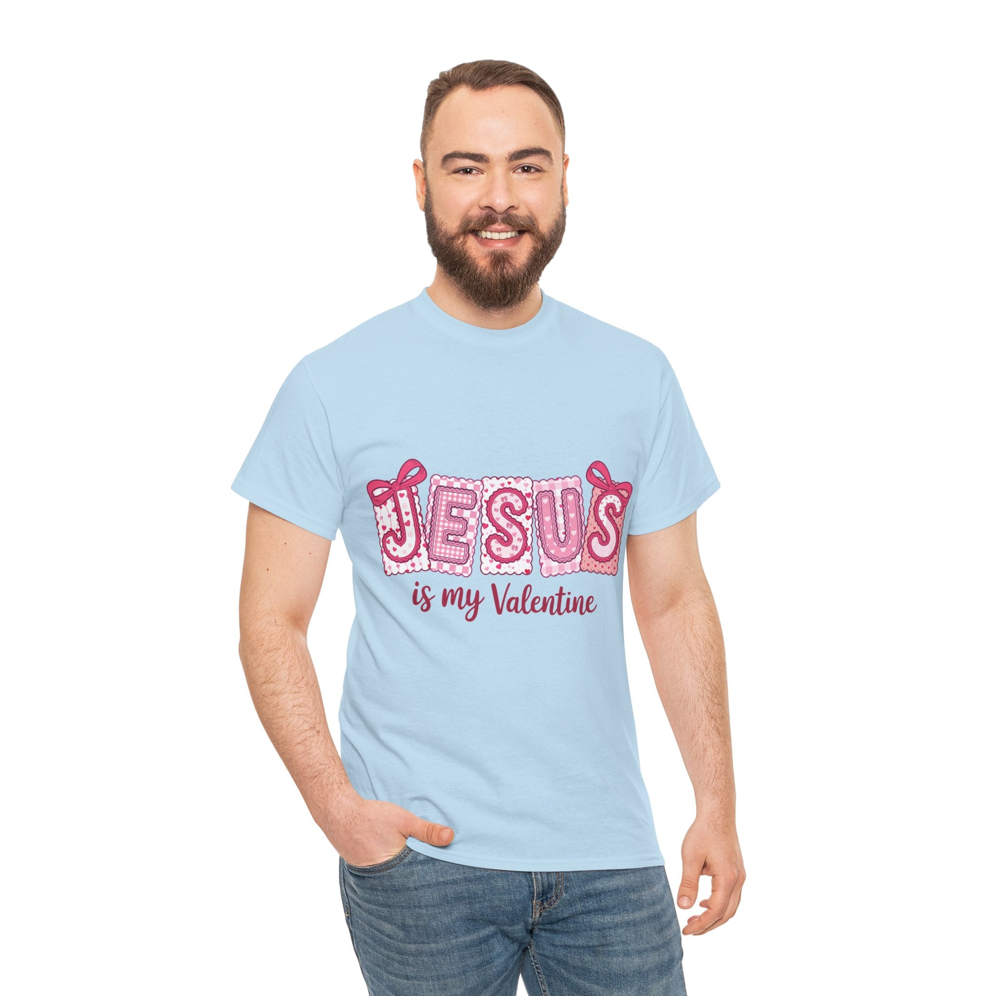 Jesus Is My Valentine T-Shirt — Pink Christian Valentine Unisex Cotton Tee