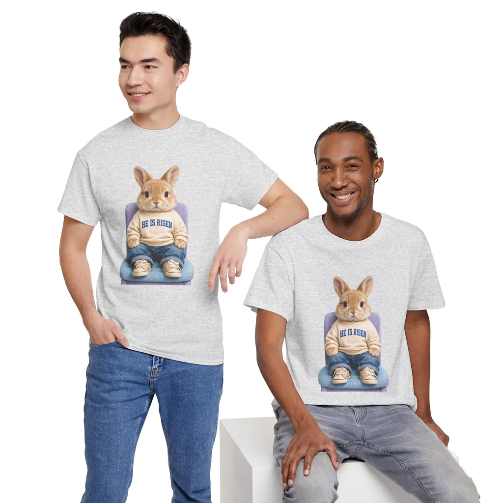 Easter 'He Is Risen' Bunny Unisex Cotton Tee