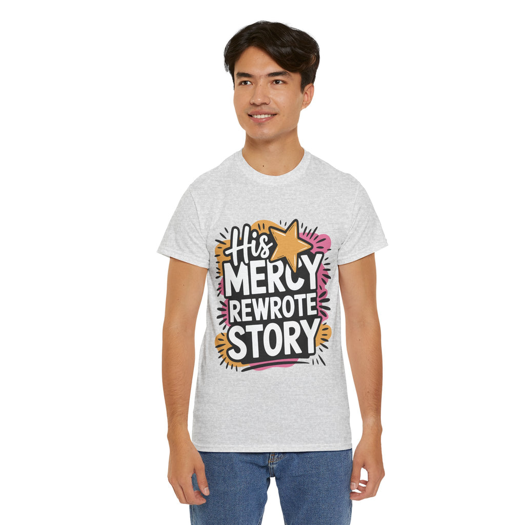 His Mercy Rewrote My Story Tee — Retro Christian Graphic T-Shirt