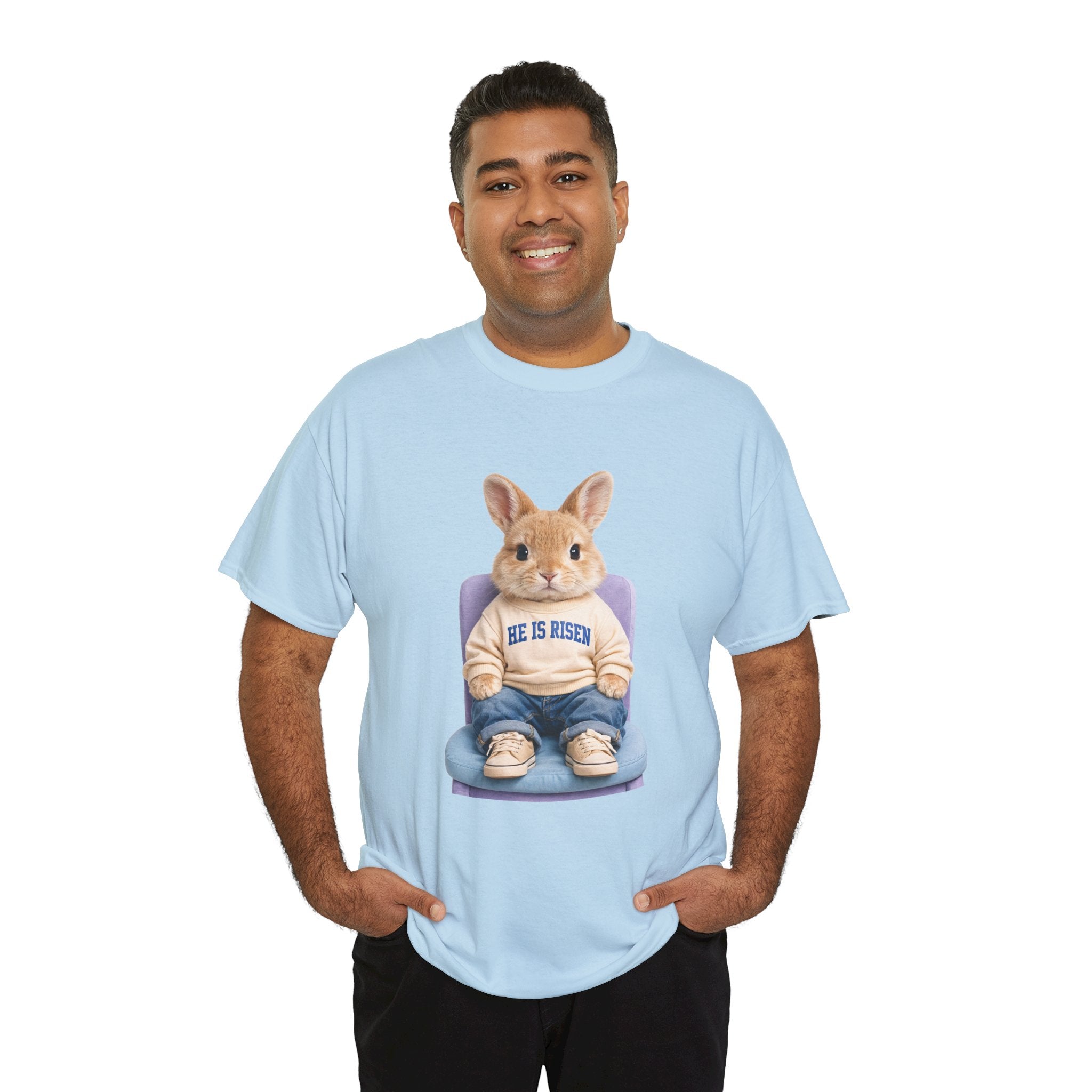 Easter 'He Is Risen' Bunny Unisex Cotton Tee