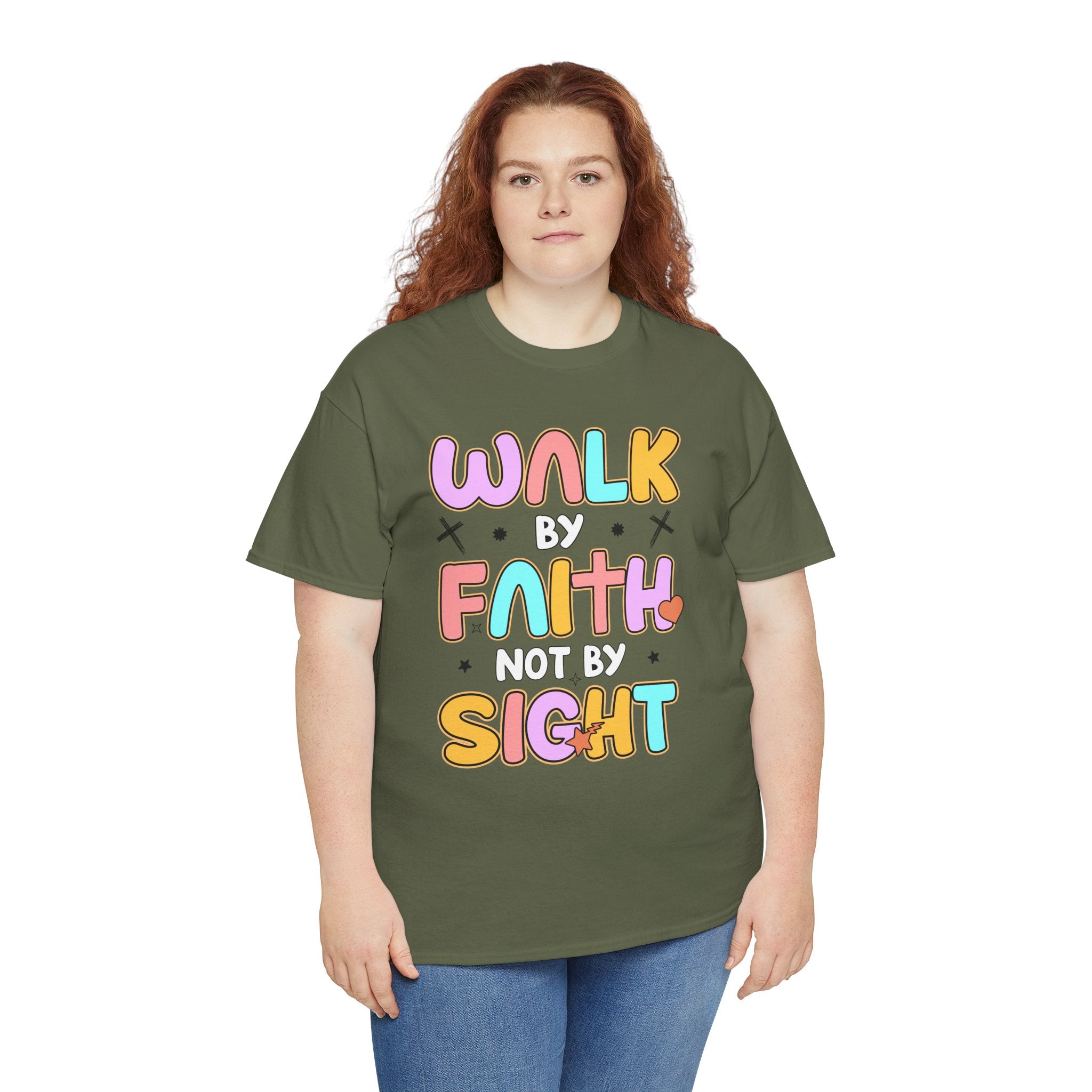 Walk by Faith Not by Sight T-Shirt — Pastel Christian Faith Unisex Cotton Tee