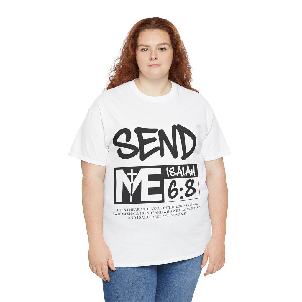 Send Me Isaiah 6:8 Christian T-Shirt — Cross Faith Unisex Cotton Tee