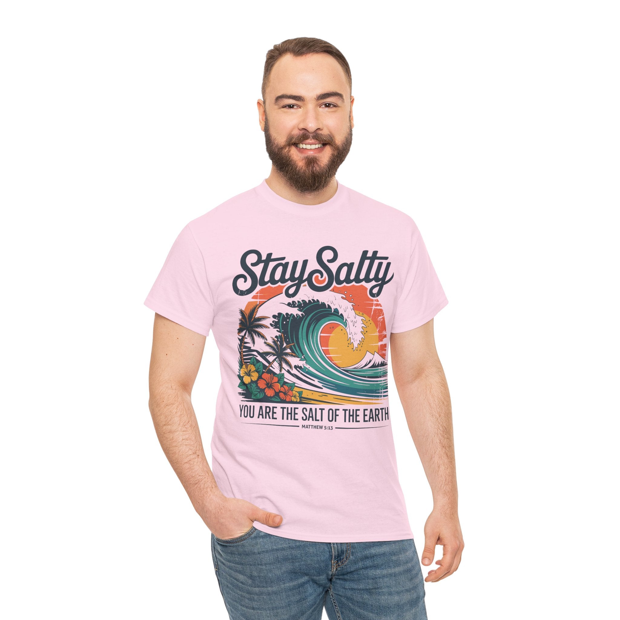 Stay Salty Beach Tee — "You are the salt of the earth (Matthew 5:13)"Unisex Cotton Tee