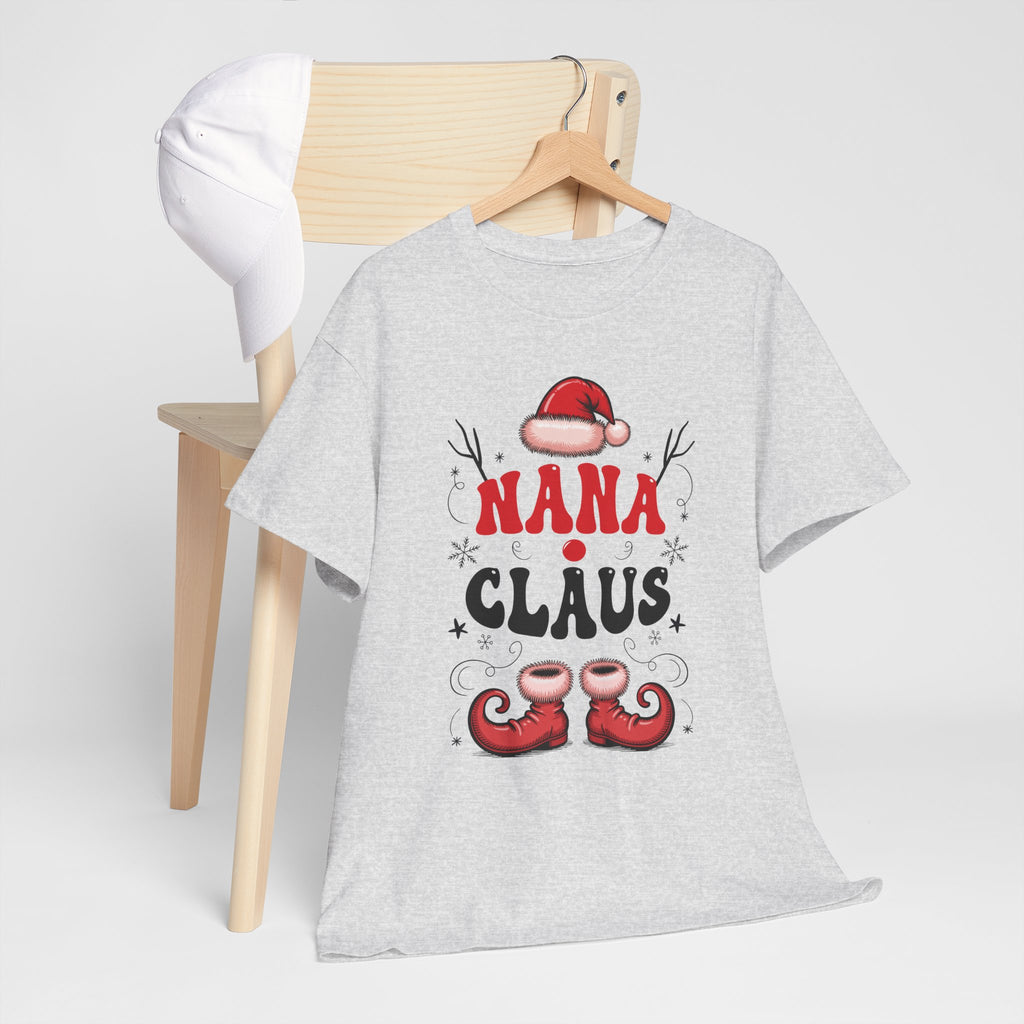 Nana Christmas T-Shirt — Santa Hat & Elf Boots Holiday Unisex Cotton Tee