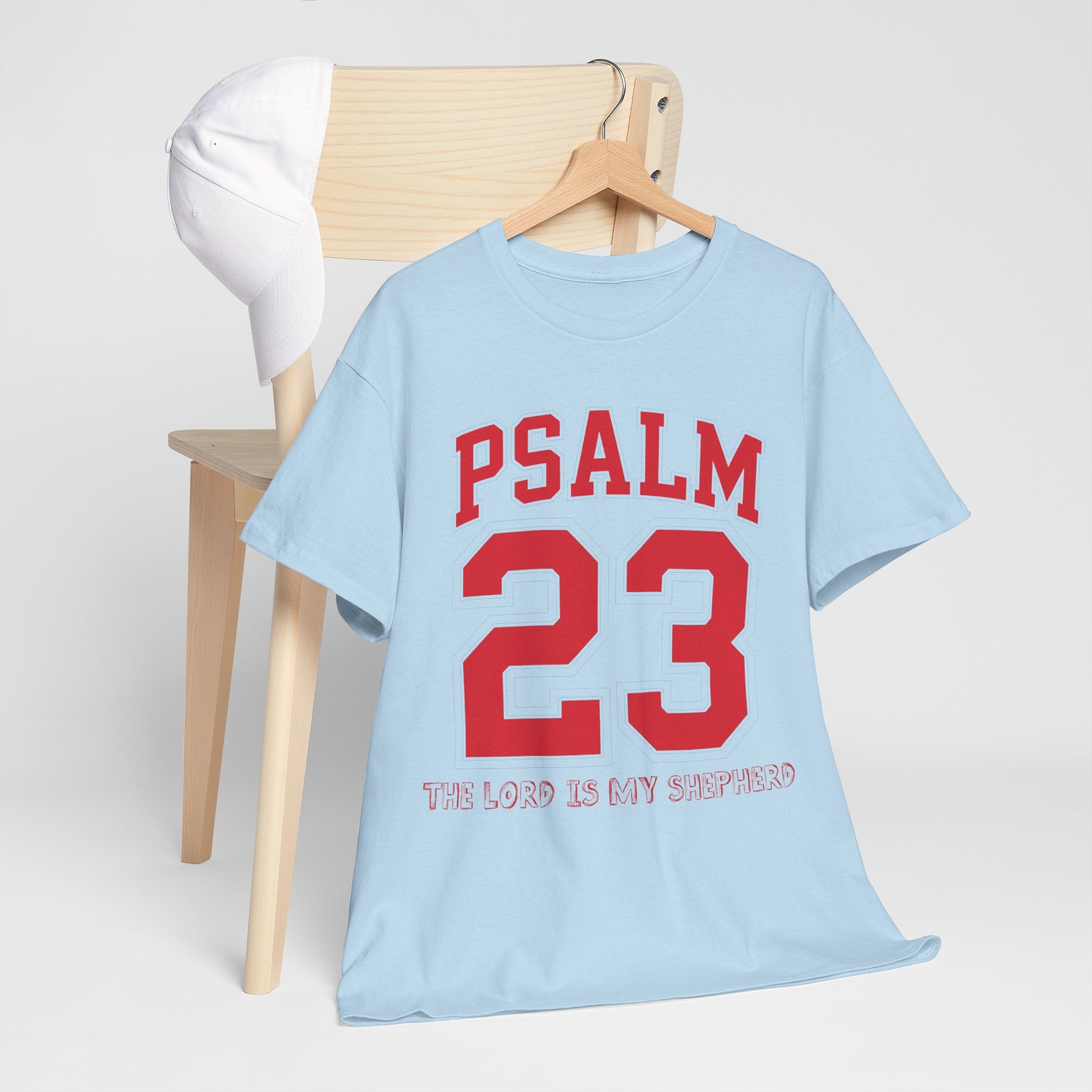Psalm 23 Varsity T-Shirt — “The Lord Is My Shepherd” Unisex Cotton Tee