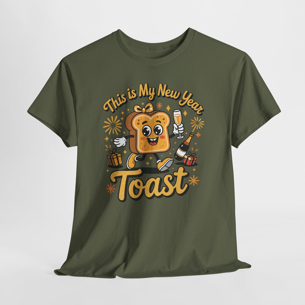 New Year Toast T-Shirt — "This Is My New Year Toast" Champagne & Fireworks Unisex Cotton Tee
