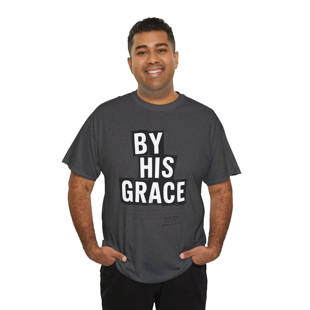 By His Grace tee — Minimalist Faith Christian Unisex Cotton T-Shirt