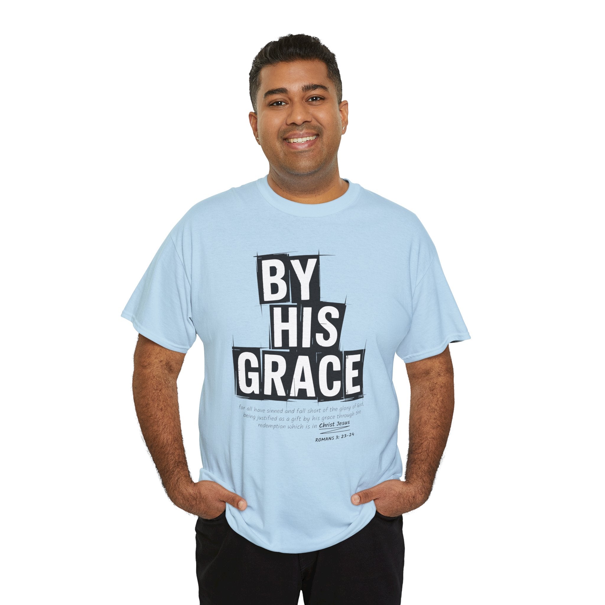 By His Grace tee — Minimalist Faith Christian Unisex Cotton T-Shirt