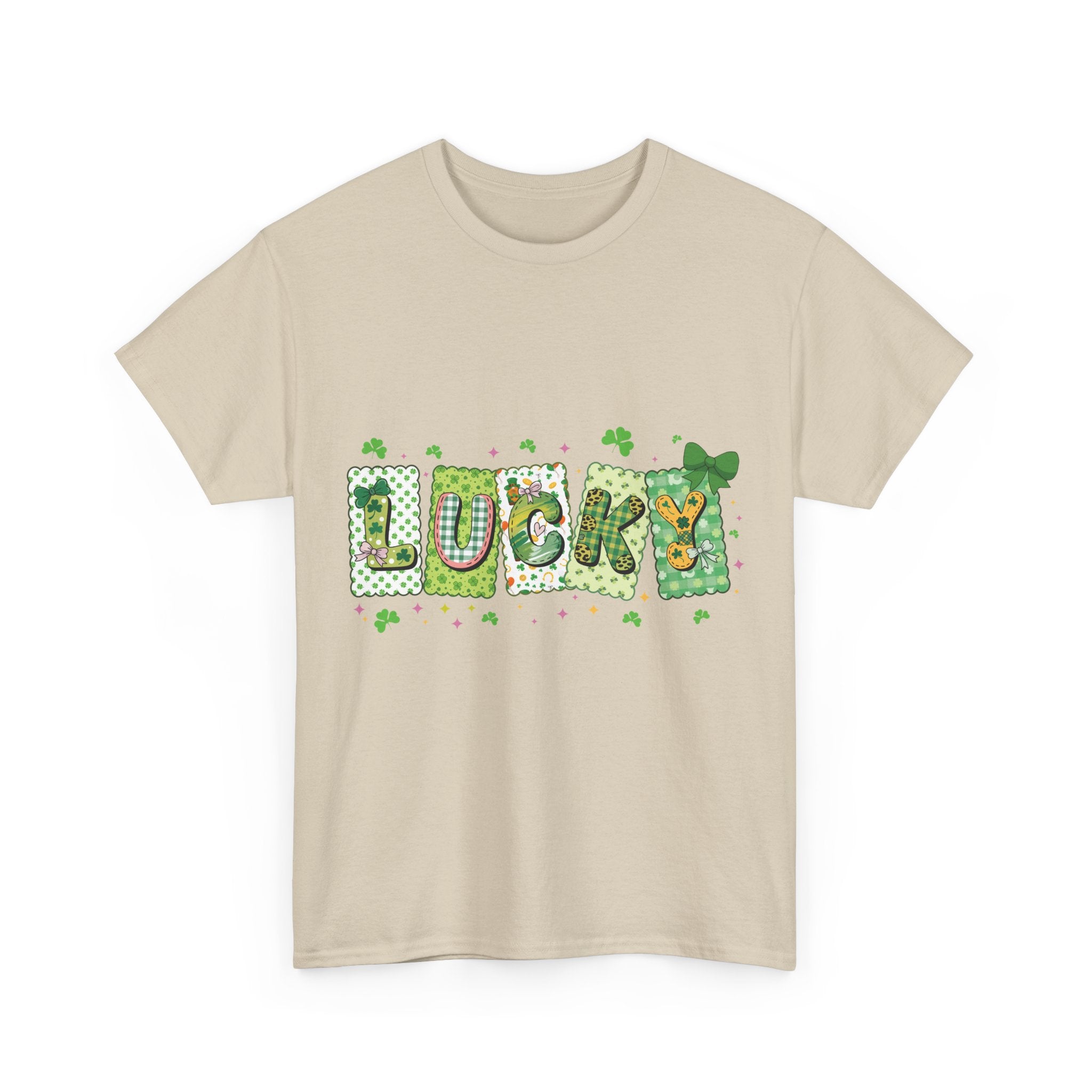 Lucky Patchwork Plaid Clover Tee — St. Patrick’s Day Unisex Cotton T-Shirt