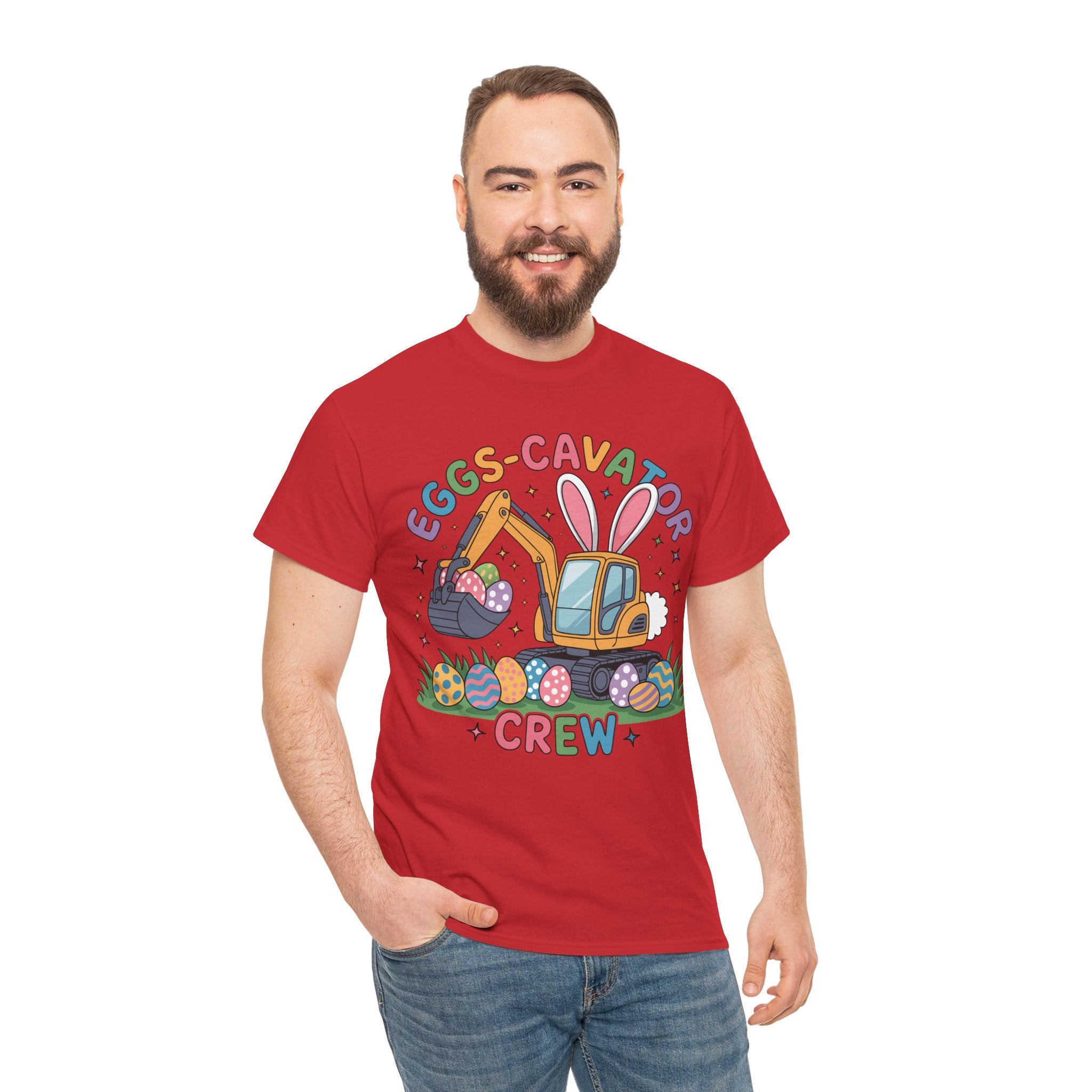 Easter 'Eggs-cavator Crew' Kids Tee — Excavator Bunny & Eggs Unisex Cotton Tee