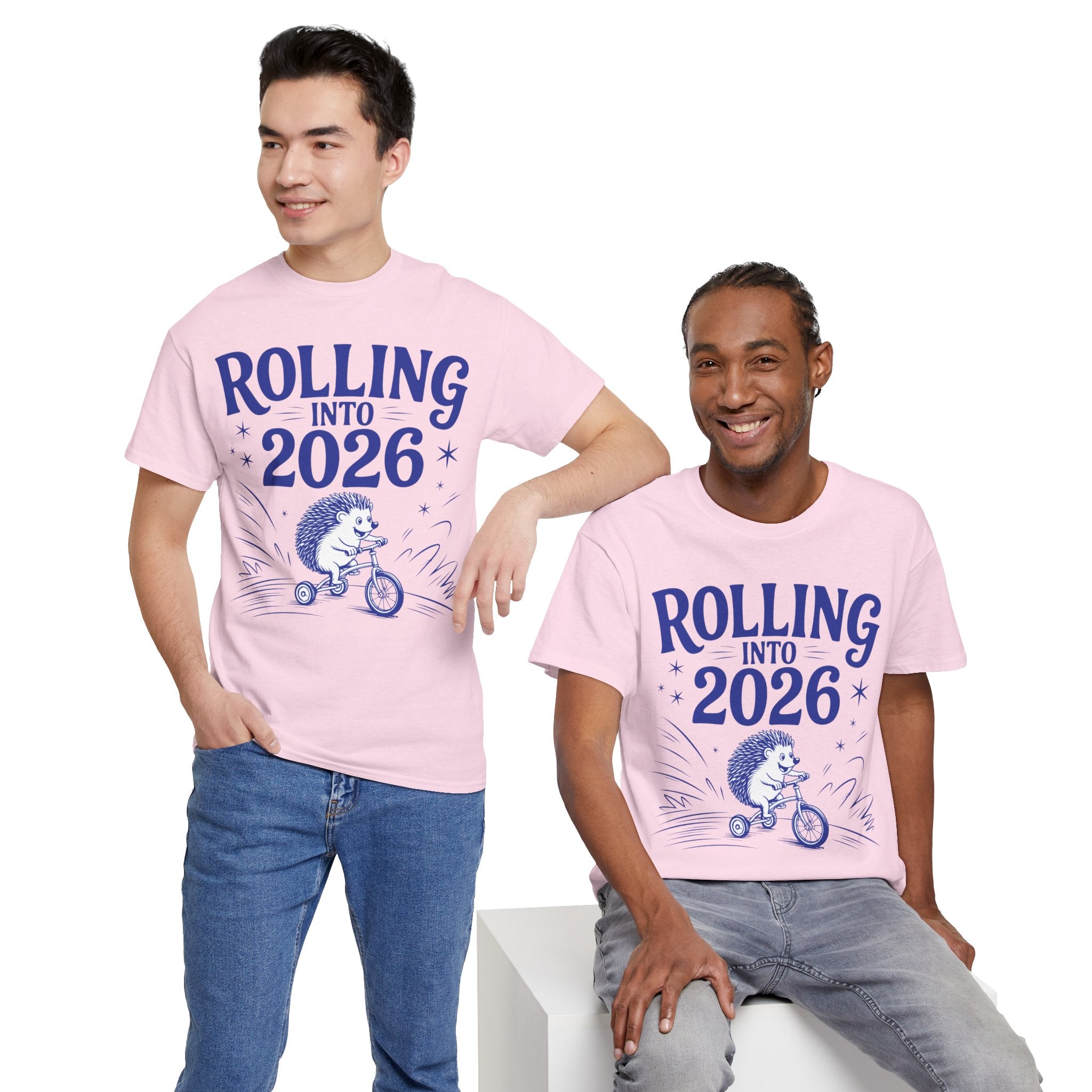 Rolling Into 2026 Hedgehog Tricycle Unisex Cotton Tee