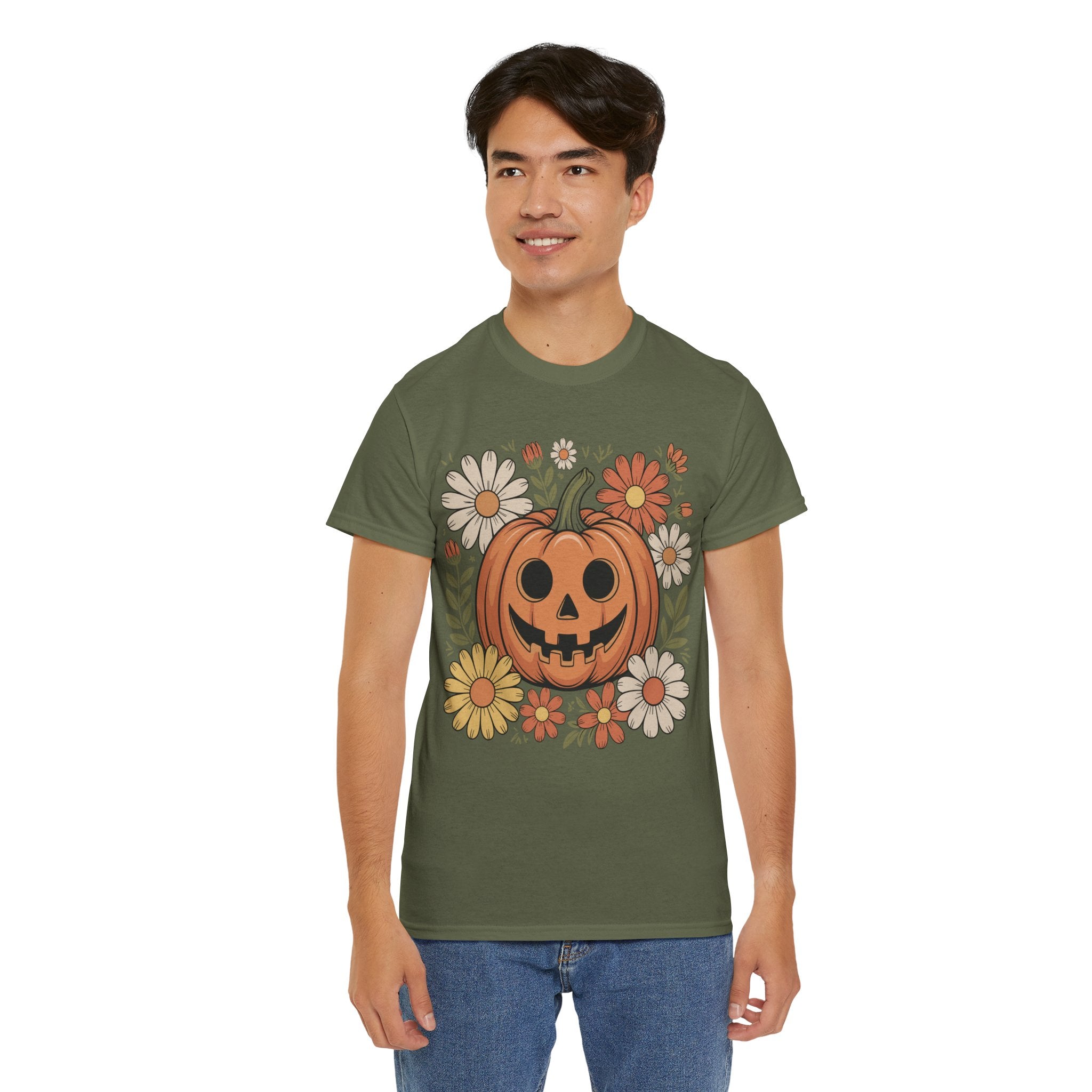 Halloween Pumpkin Unisex Cotton Tee