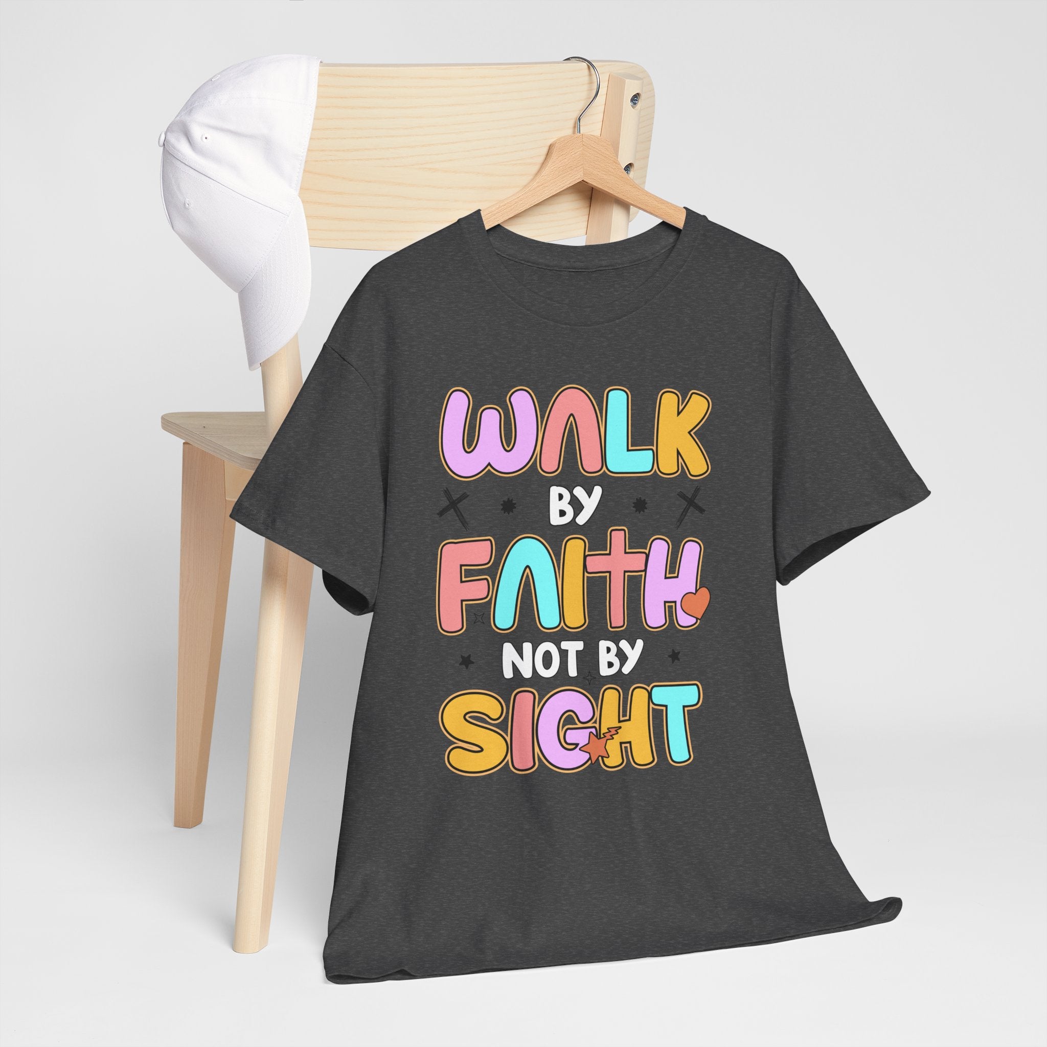 Walk by Faith Not by Sight T-Shirt — Pastel Christian Faith Unisex Cotton Tee