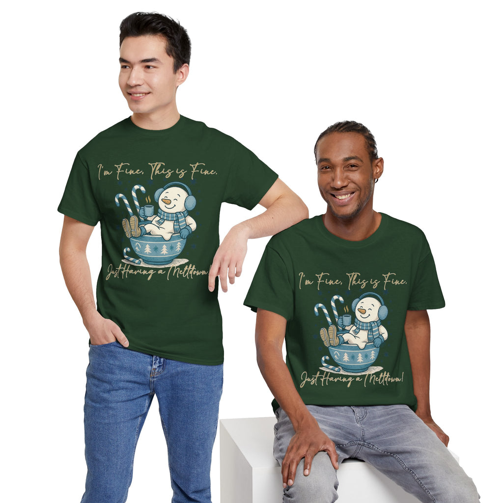 Snowman Hot Cocoa Unisex Cotton Tee