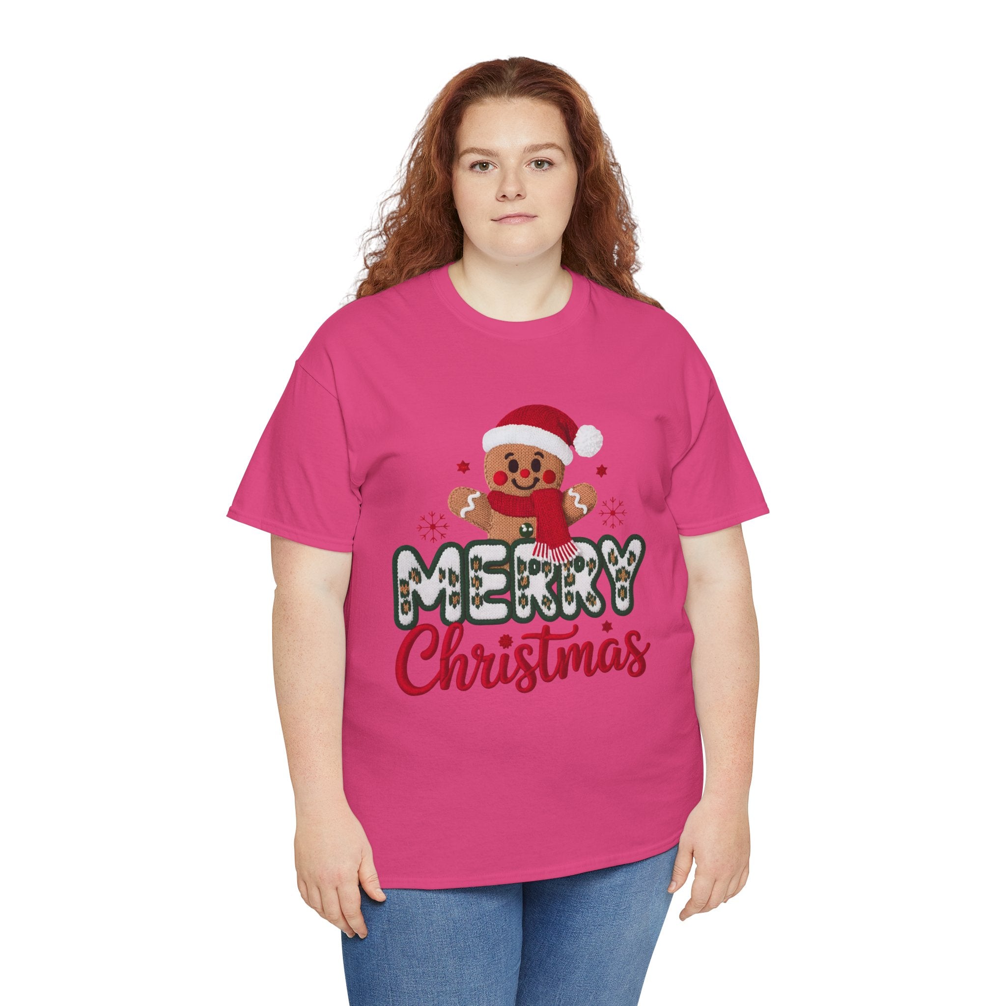 Gingerbread Santa 'Merry Christmas' Unisex Cotton Tee T-Shirt
