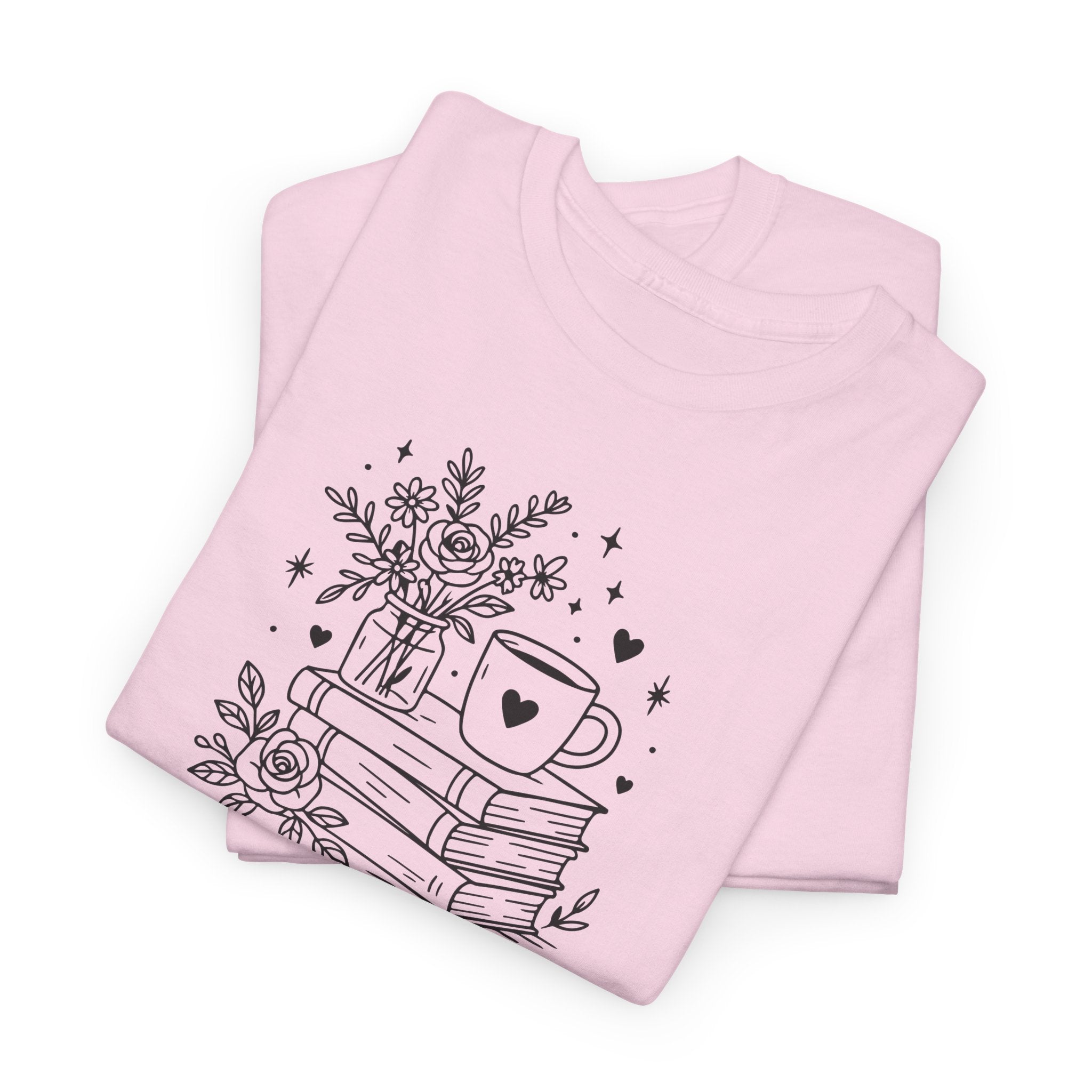 Booktrovert Graphic Tee — "Booktrovert" Definition, Books & Coffee Design Unisex Cotton Tee