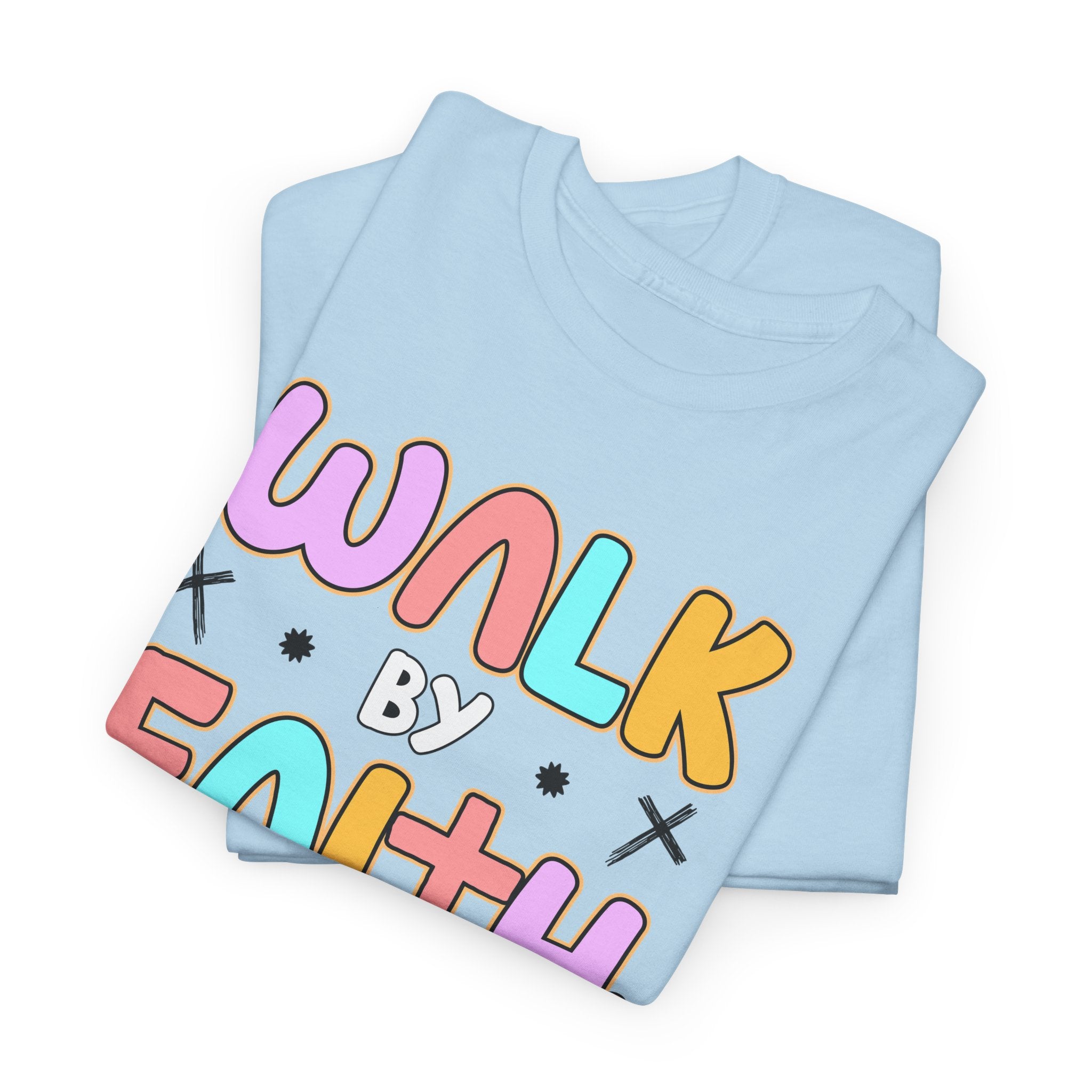 Walk by Faith Not by Sight T-Shirt — Pastel Christian Faith Unisex Cotton Tee
