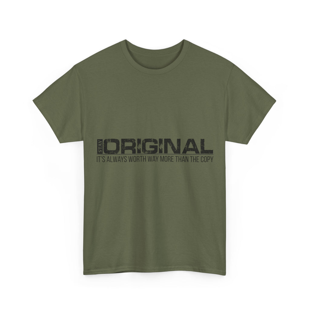 STAY SILENT Minimalist Tee — Vertical Text Black Unisex Cotton Tee