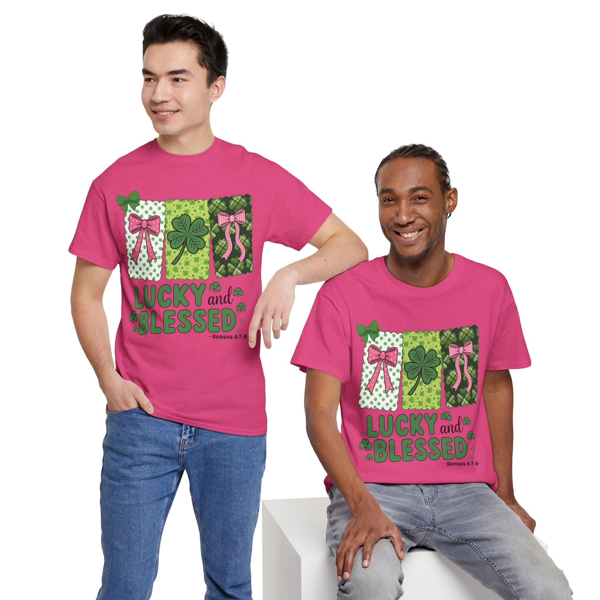 Lucky and Blessed Clover Unisex Cotton Tee