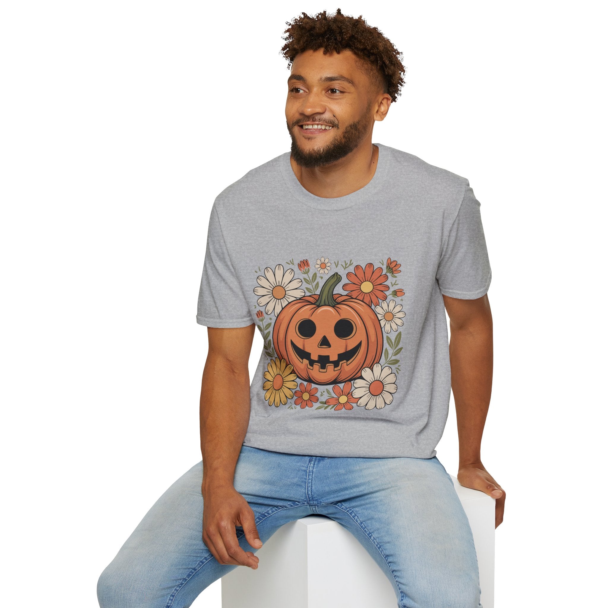 Spooky Floral Pumpkin T-Shirt