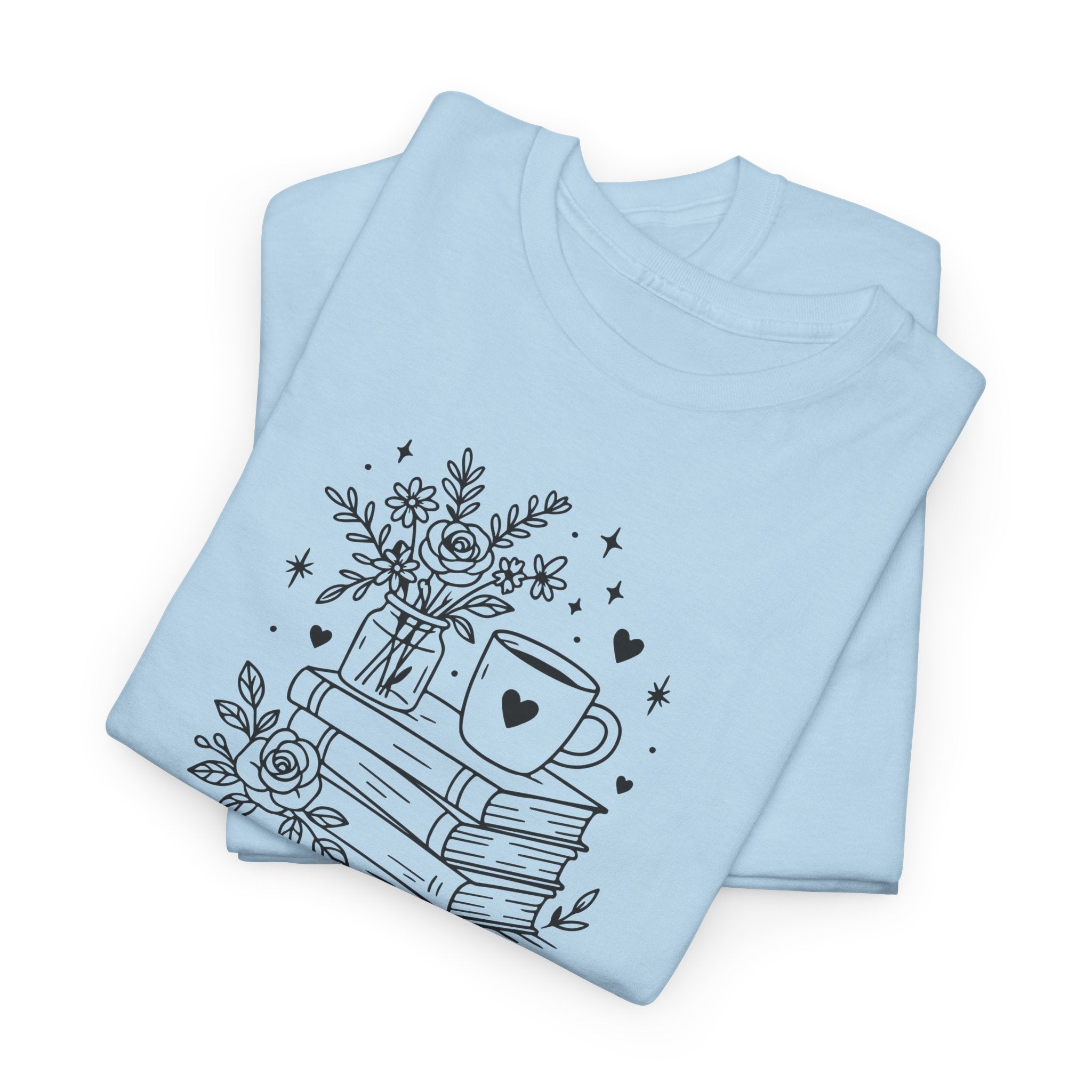 Booktrovert Graphic Tee — "Booktrovert" Definition, Books & Coffee Design Unisex Cotton Tee