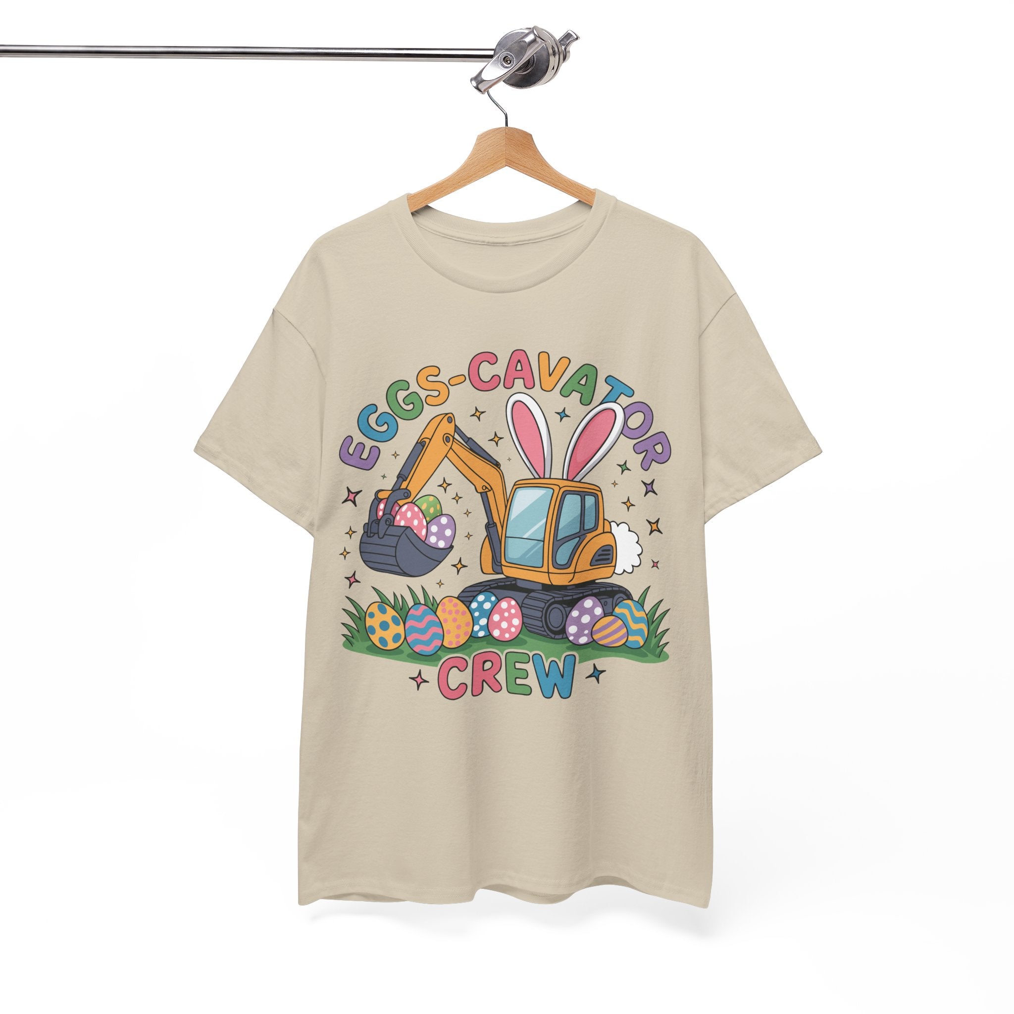 Easter 'Eggs-cavator Crew' Kids Tee — Excavator Bunny & Eggs Unisex Cotton Tee